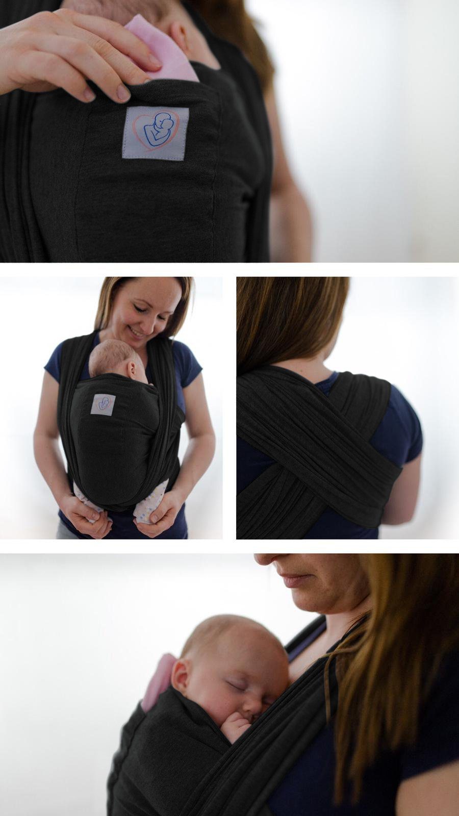 M.M.C. Tragetuch Mit Vordertasche, 510 cm x 55 cm, elastisch