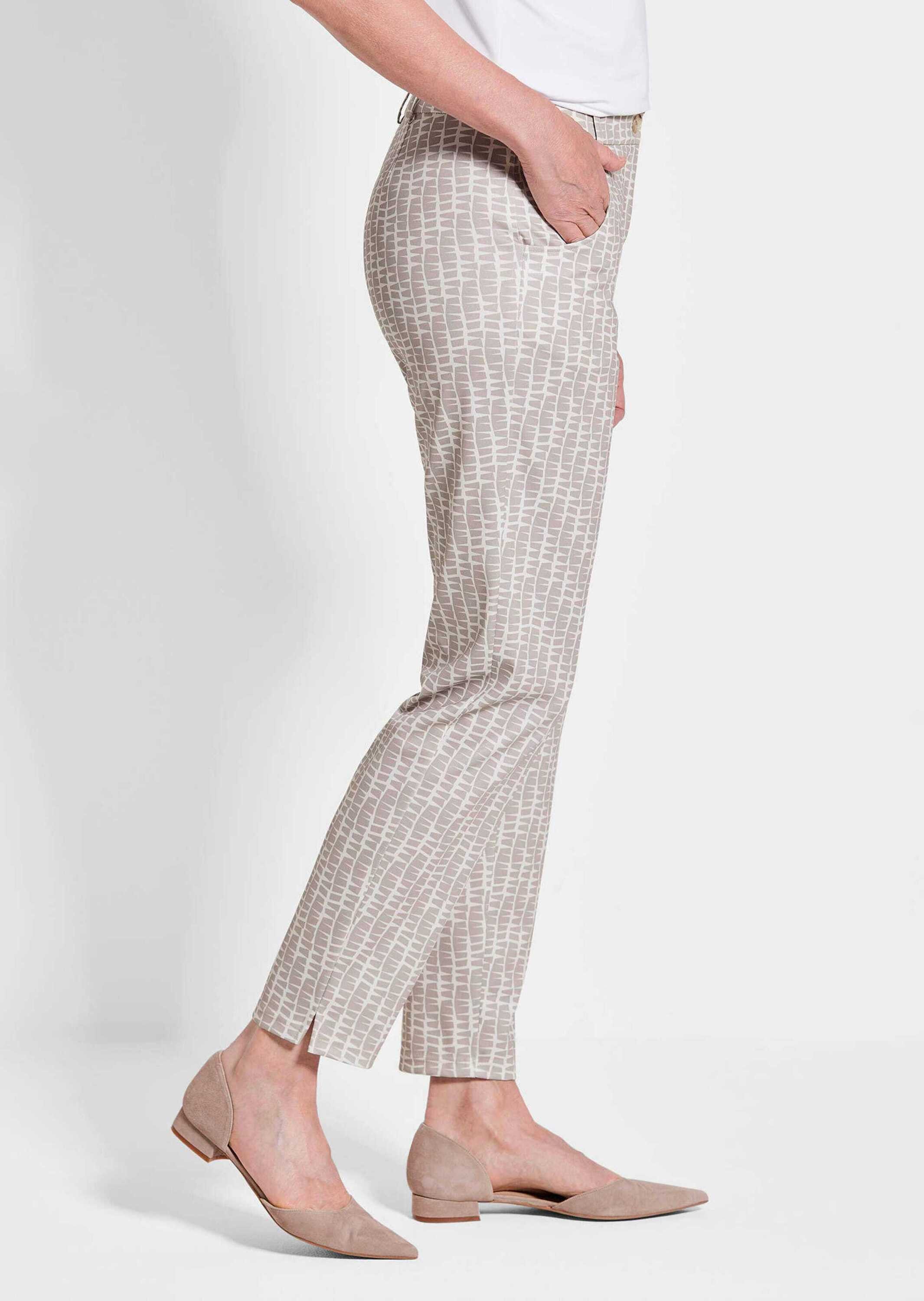 GOLDNER Stoffhose Jerseyhose BELLA mit Print Slim Fit Hose mit Formbund, knöchellang, Allover-Print – Bild 4 von 5