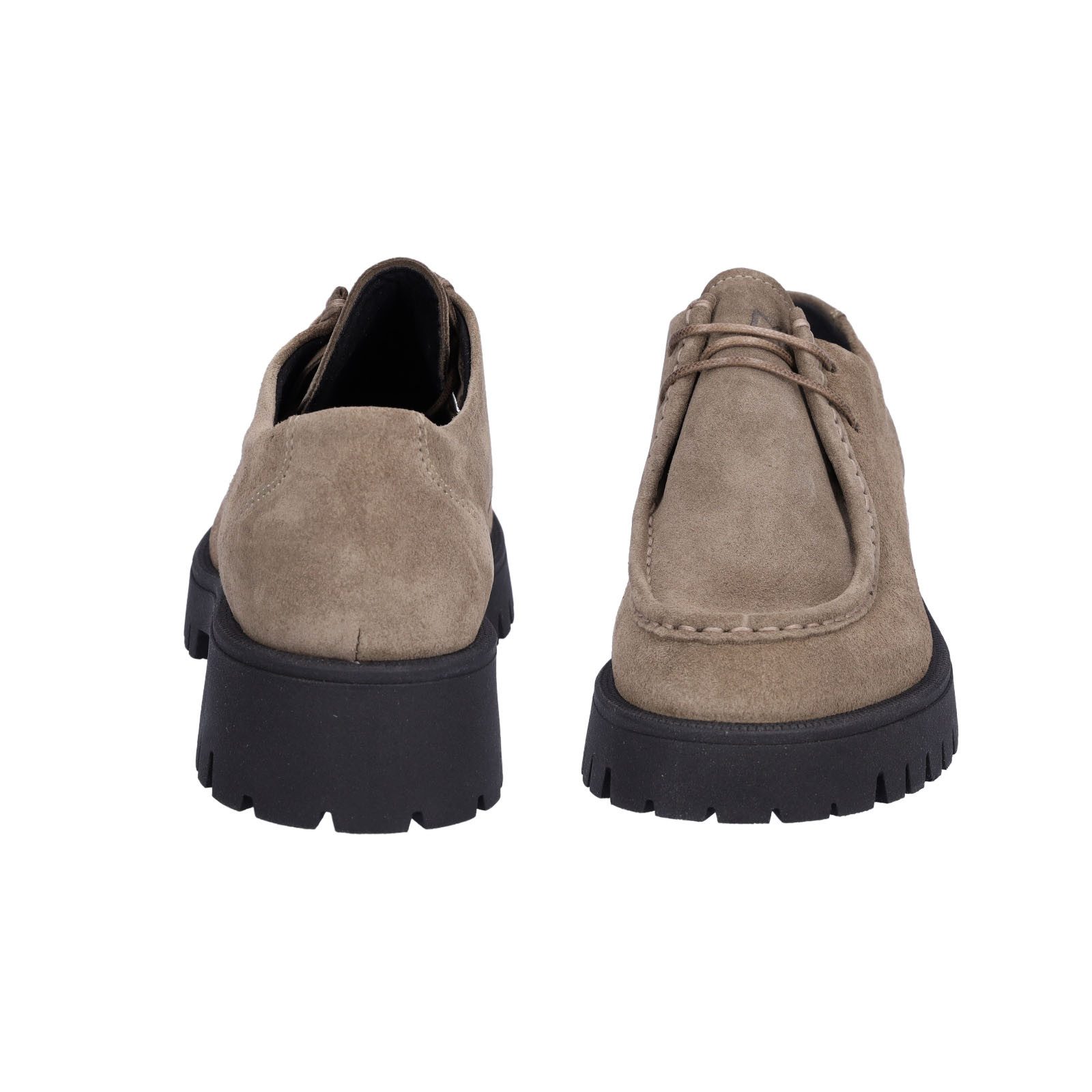 MIDS MINKA Damen Schnürschuh beige aus Veloursleder mit Mokassin-Naht & flexibler Profilsohle – Bild 3 von 5