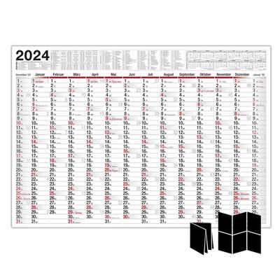 TOBJA Wandkalender B1 Plakatkalender 2024 Wandkalender Kalender [gefalzt], Jahreskalender 2024 Bürokalender Planer gefalz