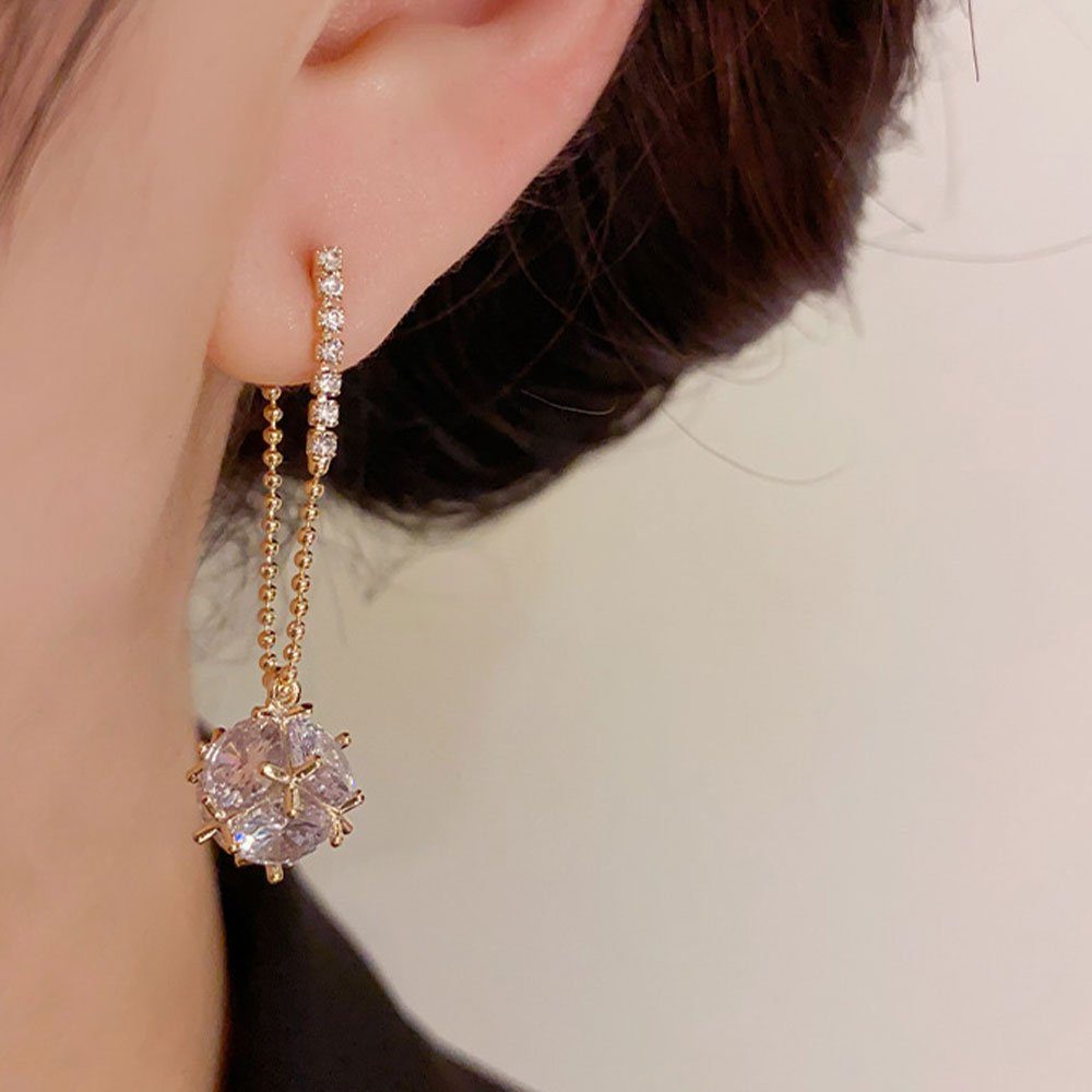 LAKKEC Paar Ohrhänger Elegante Strass-Bräute Ohrringe Damenschmuck Anhänger Ohrringe, Geeignet für Hochzeiten, Partys
