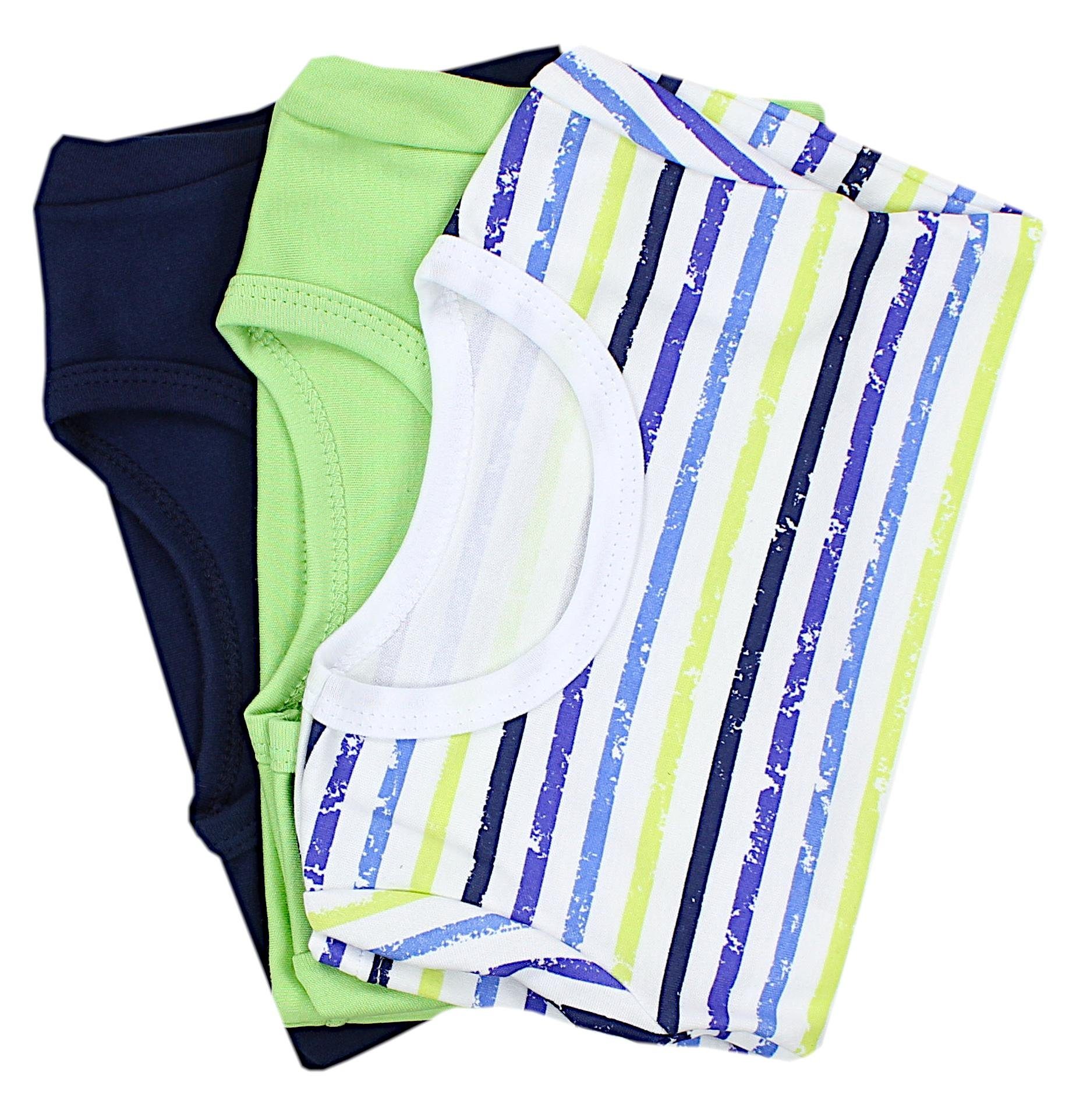 Shirt Jungen T-Shirt Baby Blau/Dunkelblau/Grün T-Shirt TupTam 3er Pack Pack TupTam Kurzarm 3er Kinder Sommer Grün (3-tlg) Streifen