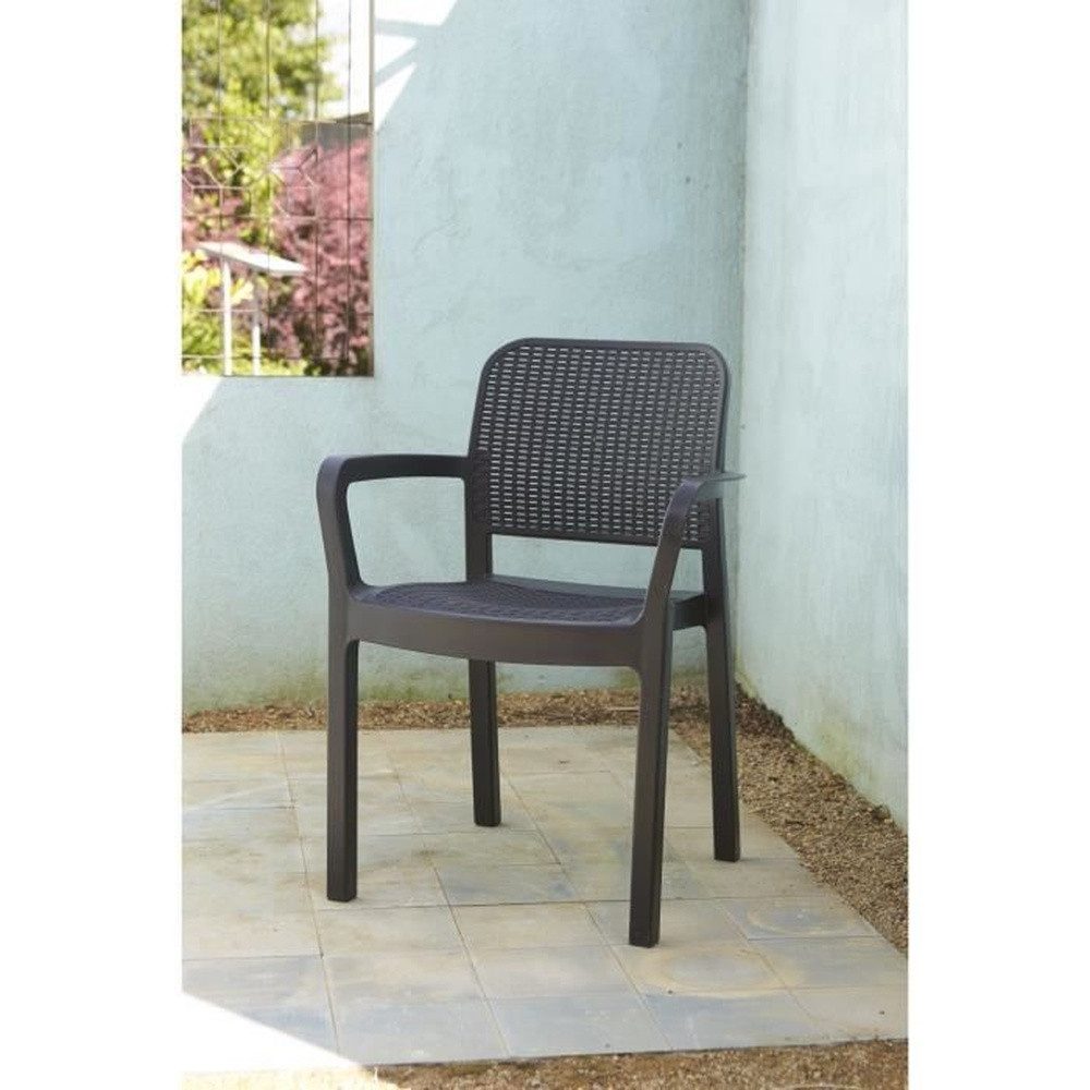 Allibert Gartenstuhl Konvolut von 6 Monobloc-Sesseln – stapelbar, aus Kunstharz