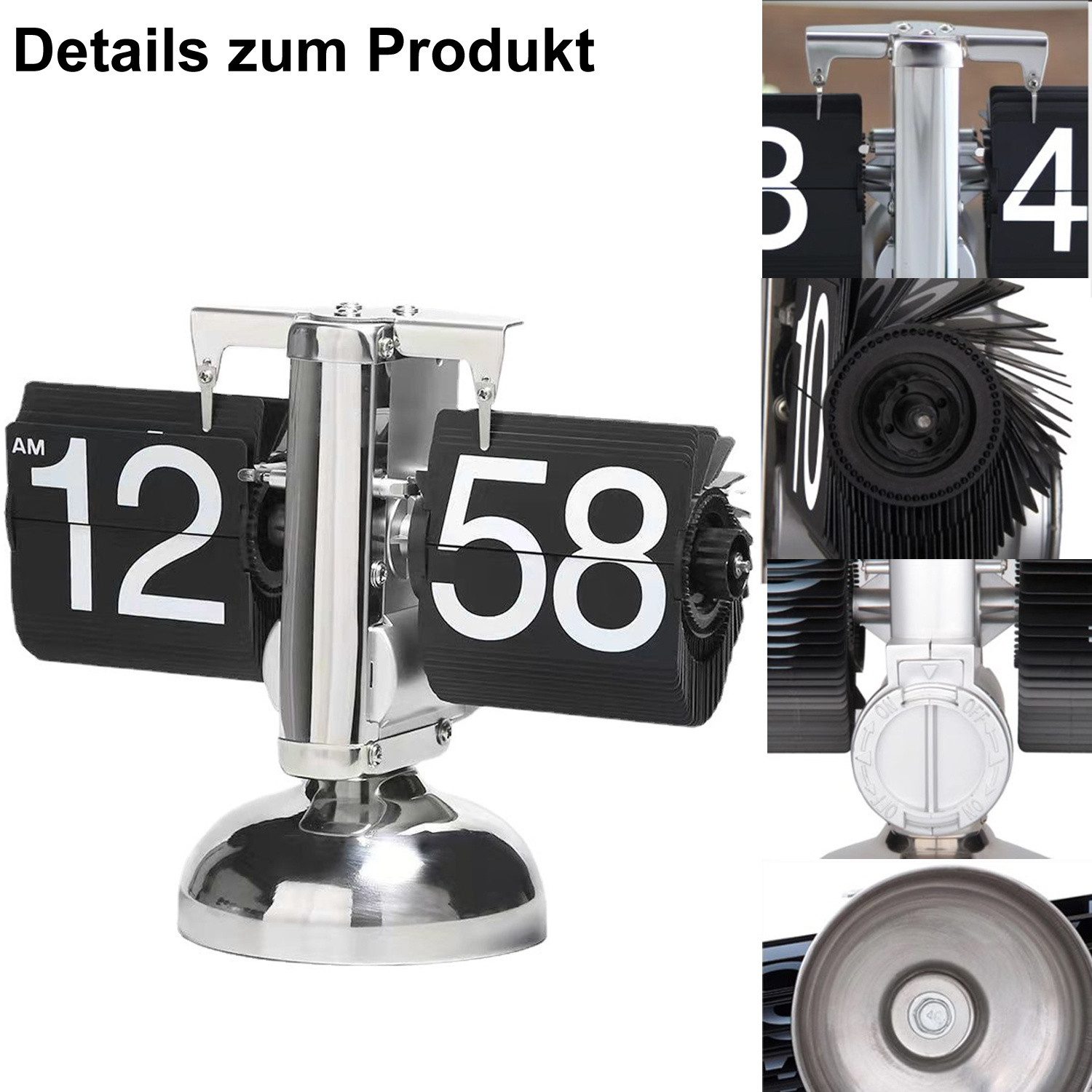 autolock Pendeltischuhr Retro Digital Flip Down Uhr mit internem Zahnradant günstig online kaufen
