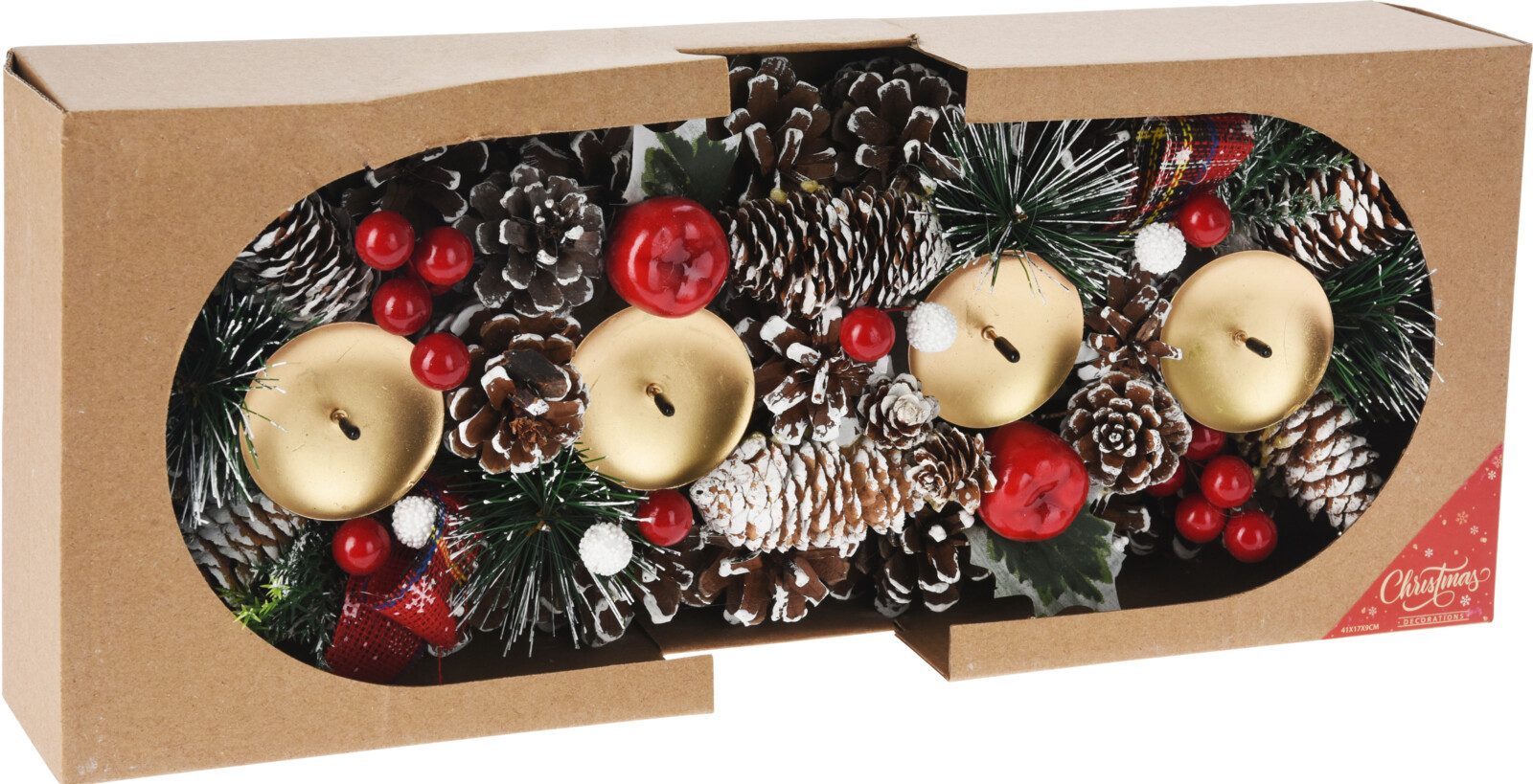 Bambelaa! Adventskranz Adventskranz Künstlich Länglich Adventsgesteck Holz günstig online kaufen