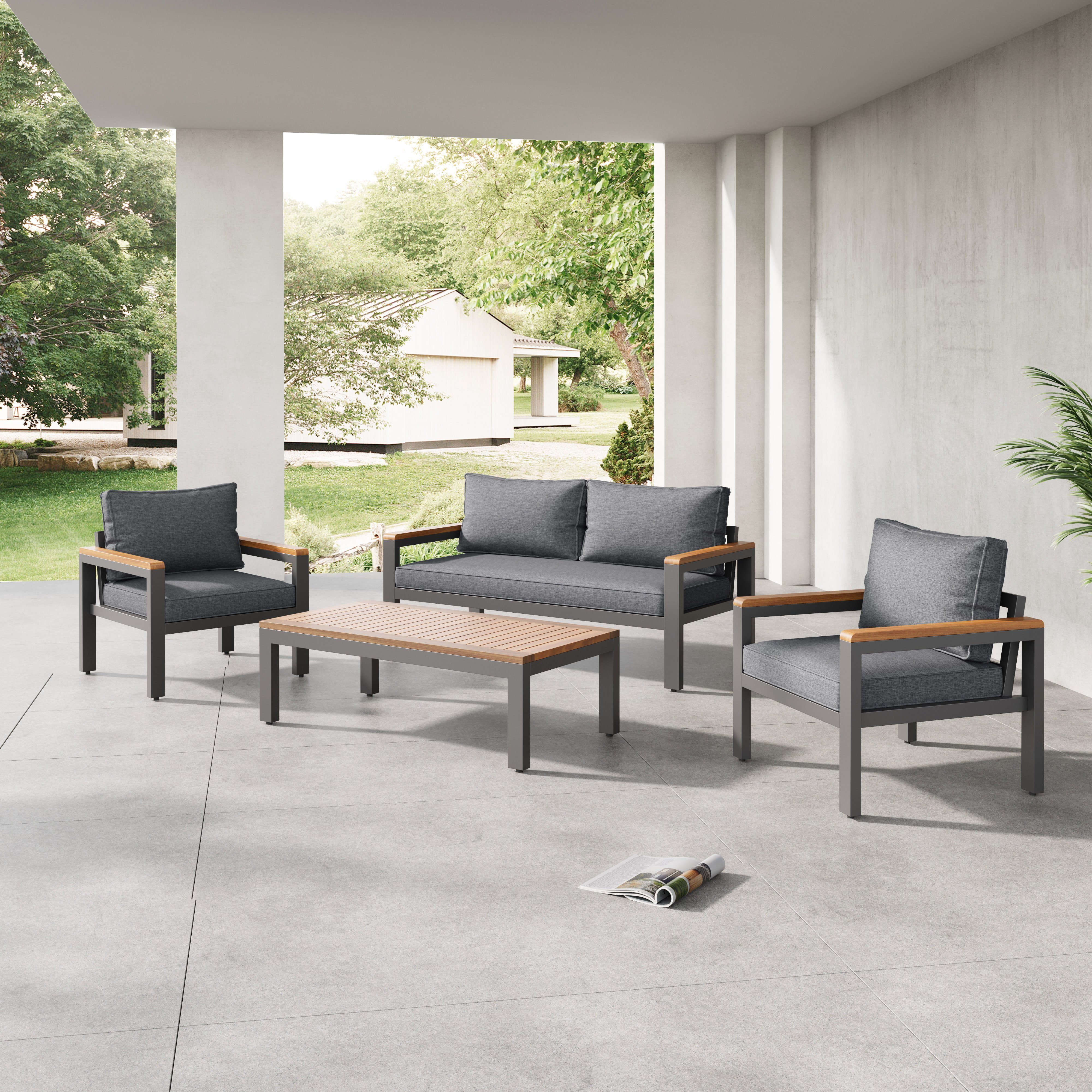Flieks Gartenlounge-Set, Balkonset Gartenmöbel Set Bank günstig online kaufen