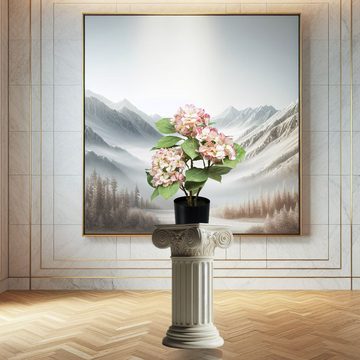 Kunstblumenstrauß Kunstpflanze Hortensie Hortenisenbusch mit Topf 58cm hoch Deko Busch, TronicXL, Höhe 58 cm