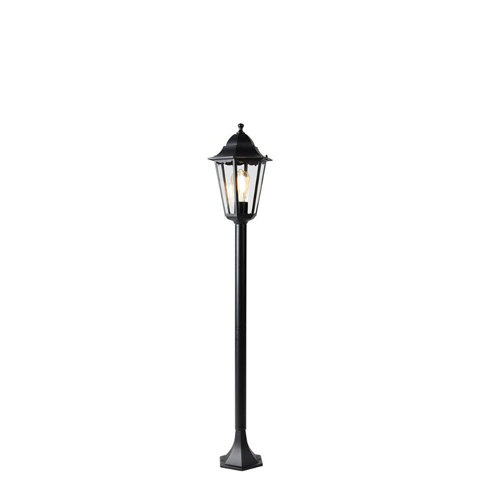 Qazqa Gartenleuchte Havana, Dimmbar, LED wechselbar, Extra-Warmweiß, QAZQA Laterne außen, e27, Schwarz, Aluminium, classic-antique