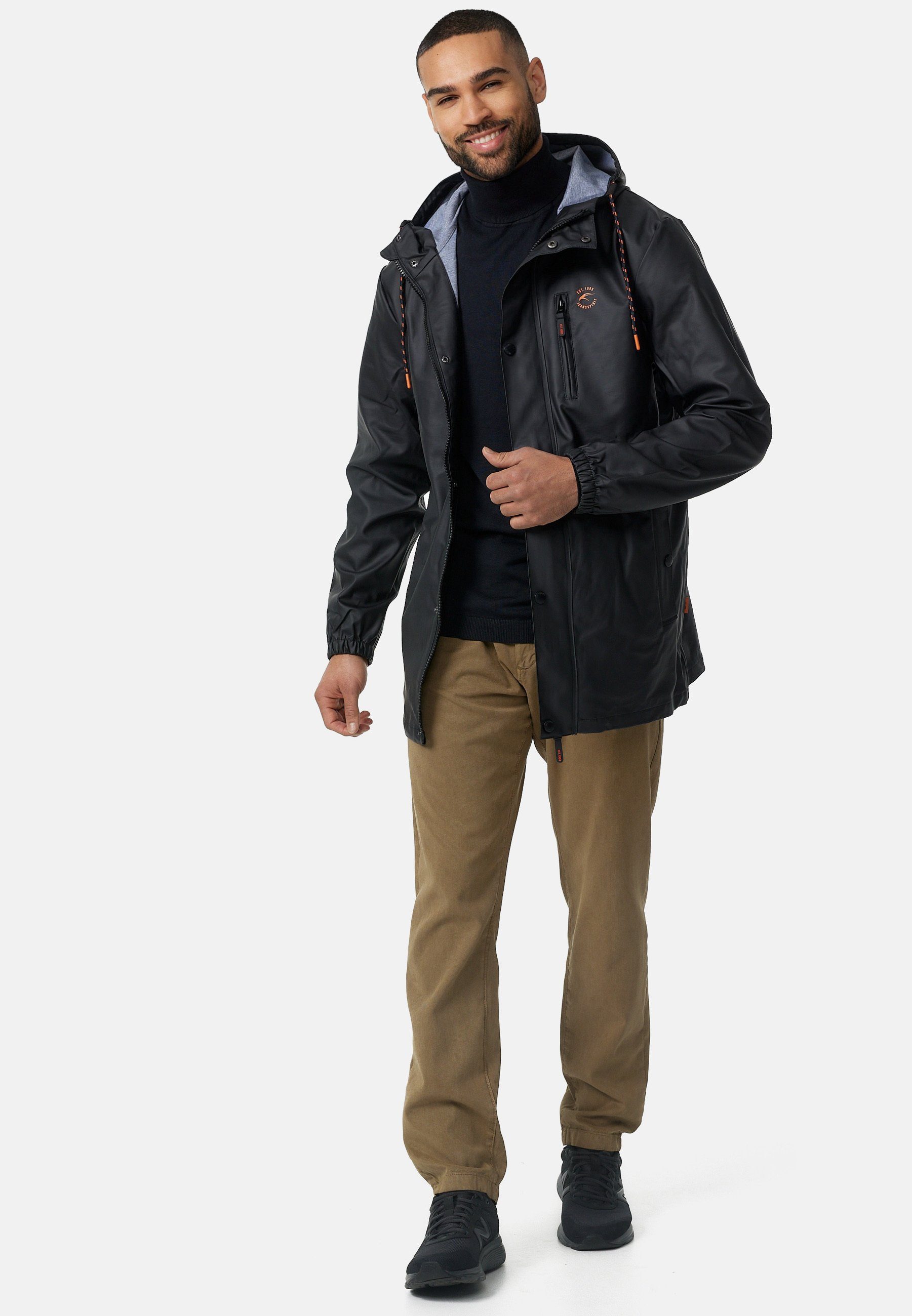 Indicode Regenjacke Herren Malmoe Nässeschutz Herrenjacke halblange, mit Kapuze
