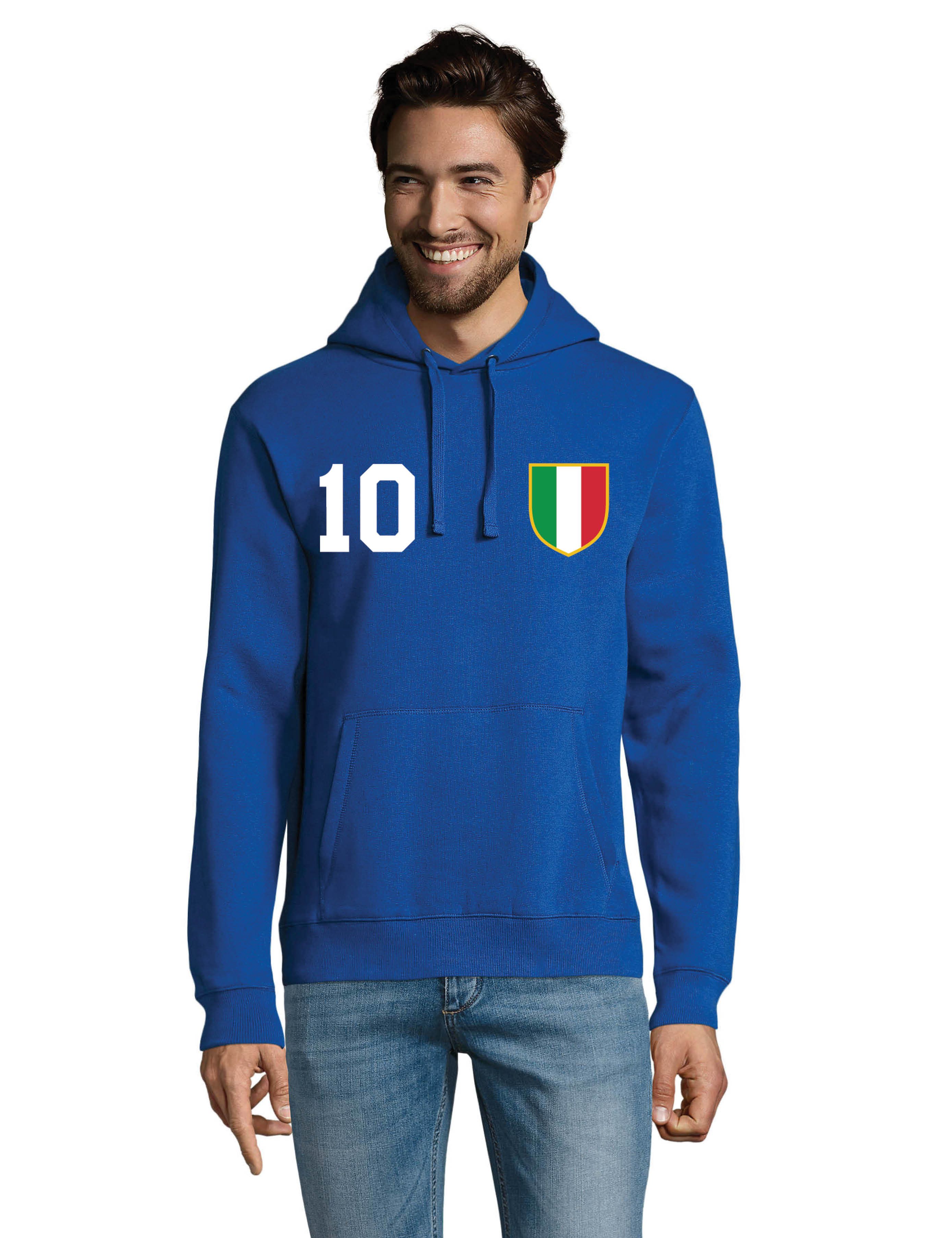 Youth Designz Kapuzenpullover Italien Herren Hoodie Pullover im Fußball Trikot Look mit trendigem Frontprint