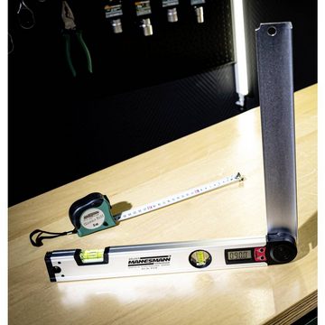 Brüder Mannesmann Werkzeuge Winkelmesser Digitaler Winkelmesser mit Libellen + 5 m Bandmaß