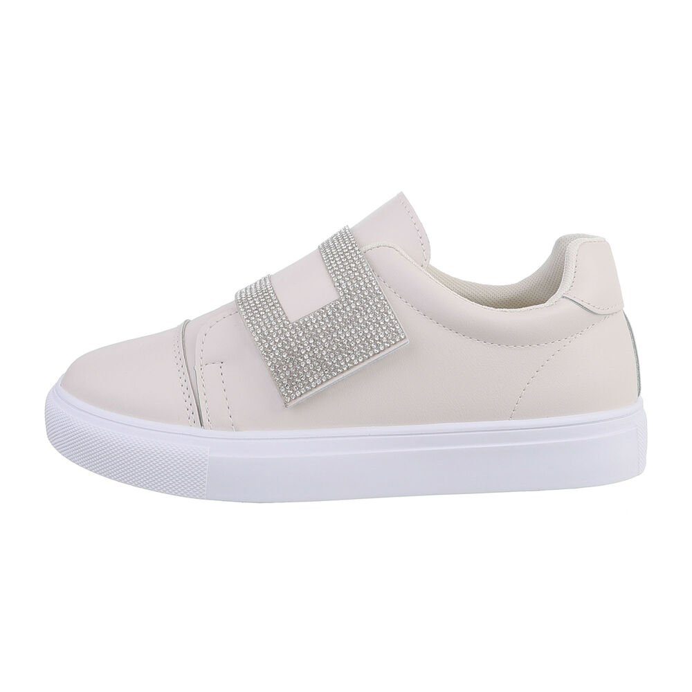 Ital-Design Damen Low-Top Freizeit Sneaker Flach Sneakers Low in Beige günstig online kaufen