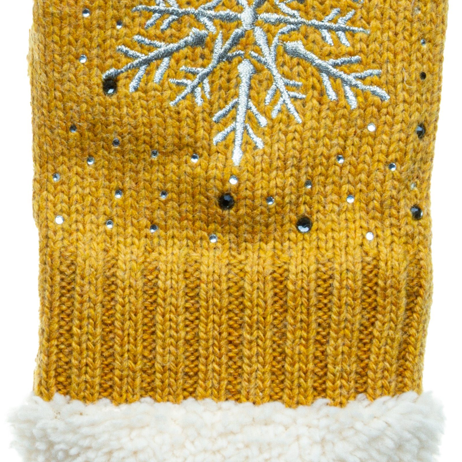 Caspar Strickhandschuhe GLV009 warm gefütterte Damen Strick Handschuhe