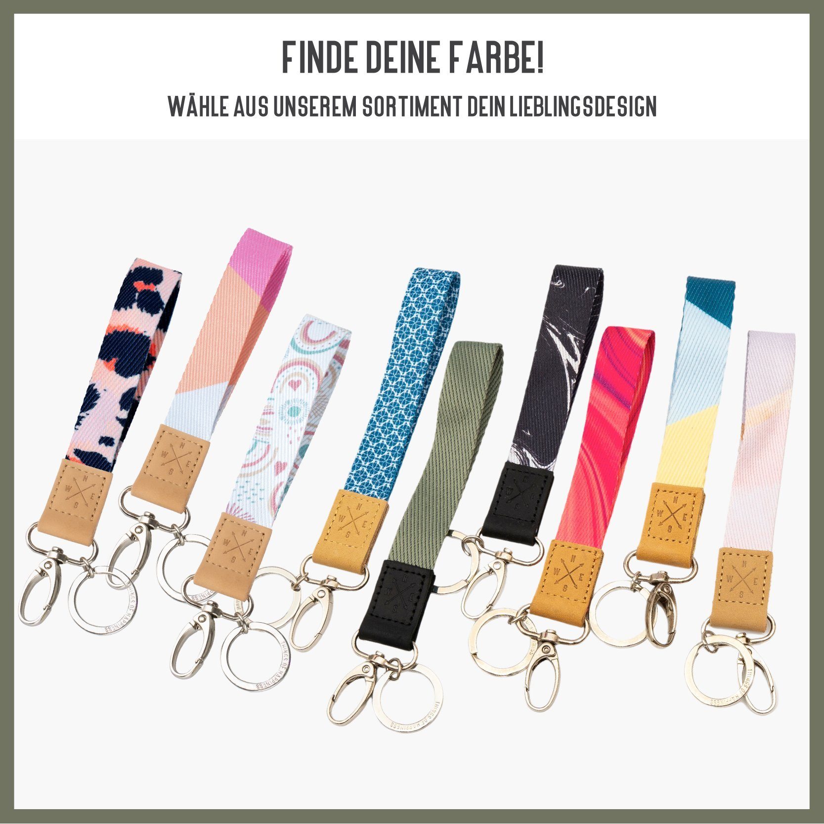 Things of Happiness Schlüsselanhänger Schlüsselband kurz mit Schlüsselring und Karabiner, kurzes Lanyard, Geschenk