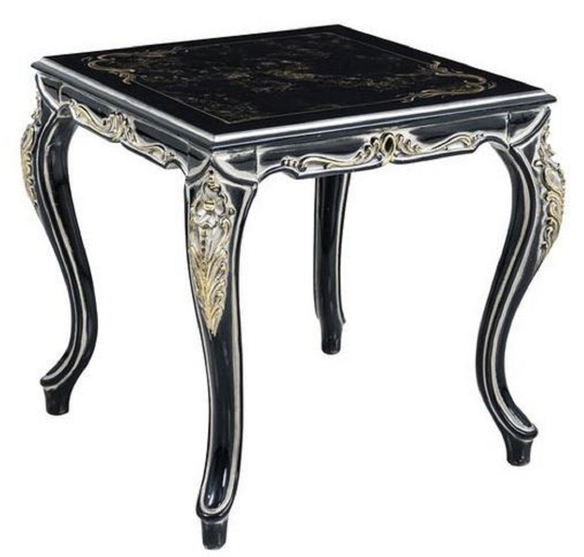 Barock & Möbel im Schwarz Prunkvoll Barockstil Beistelltisch Luxus Casa Padrino Handgefertigter / Gold - Barock Beistelltisch - - Edel Tisch