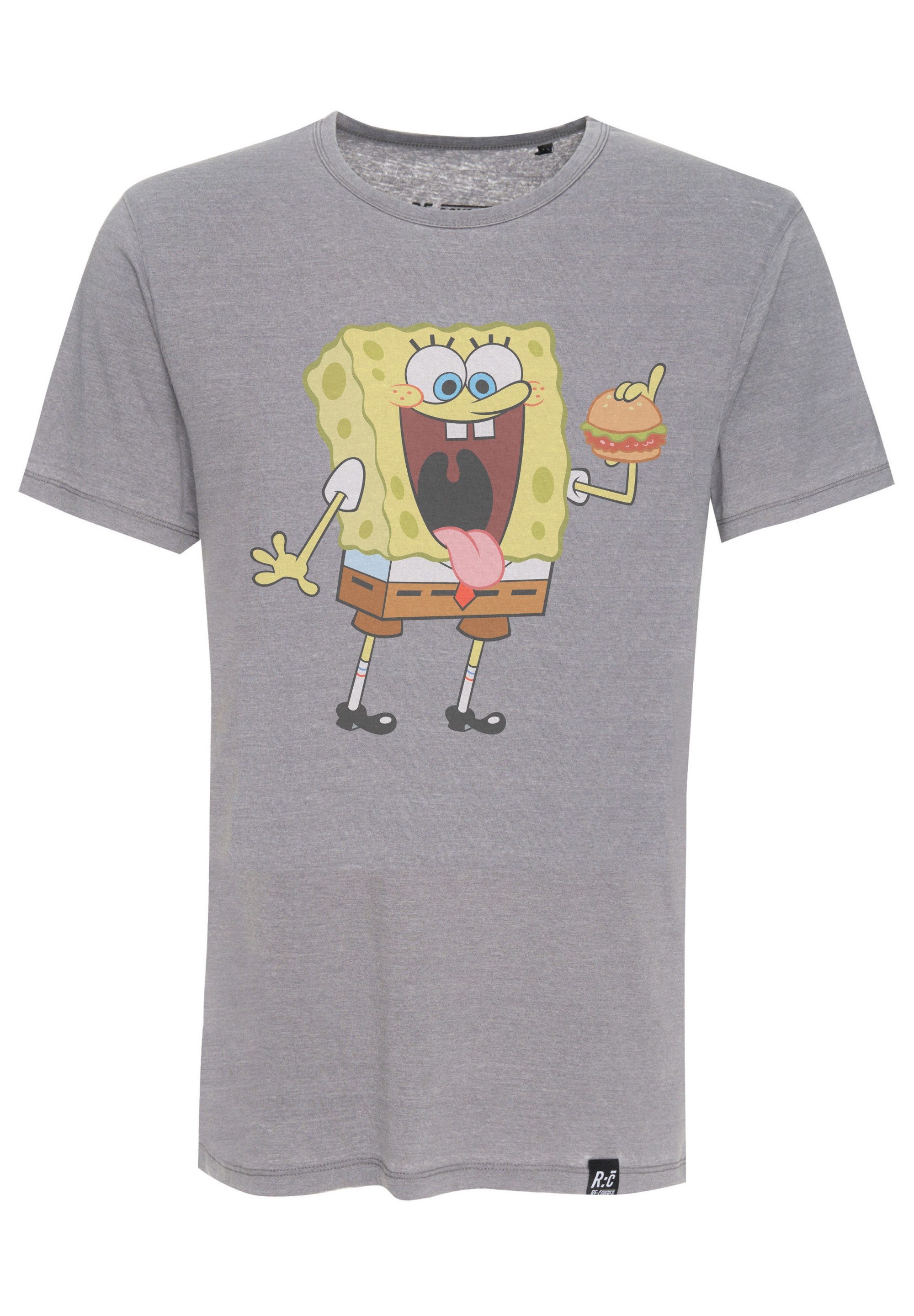Recovered T-Shirt SpongeBob Eating Burger Relaxed (1-tlg) mit lustigem Spongebob-Print