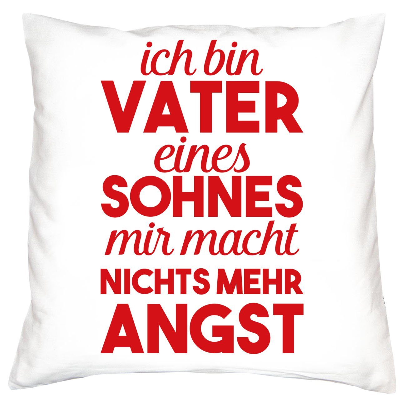 Soreso® Dekokissen Kissen weiss Spruch, Geschenk Ich Socken Vater bin und eines Bier mit Geburtstagsgeschenk Sohnes