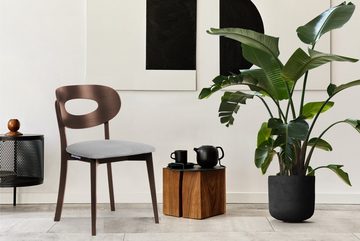 Konsimo 4-Fußstuhl TANER Holzstühle Esstischstuhl Polsterstühle (Esszimmerstühl, 1 St), hergestellt in der EU, vintage und retro, Mahagoni-Beine