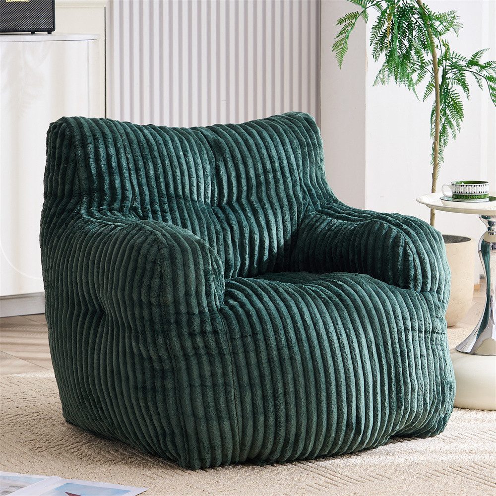 REDOM Sitzsack Bodensofa (gesteppter Schaumstoff-Sitzsack mit Cordstoff-Bezug, 1 St., 94*100*70cm)
