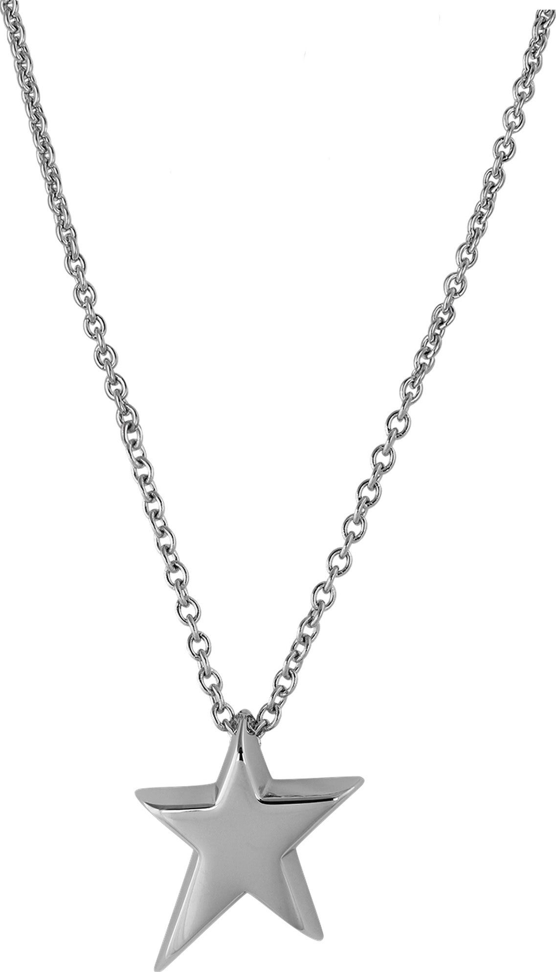 Amello Edelstahlkette Amello Stern Halskette silber glänzend (Halskette), Damen Halsketten (Stern) aus Edelstahl (Stainless Steel)