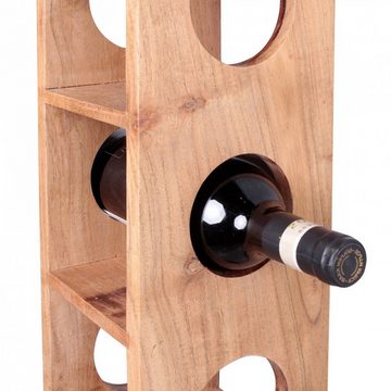 Wohnling Weinregal WL1.768, Akazie Massivholz für 5 Flaschen Modern 70 cm, Flaschenregal für Wandmontage, Standregal für Wein