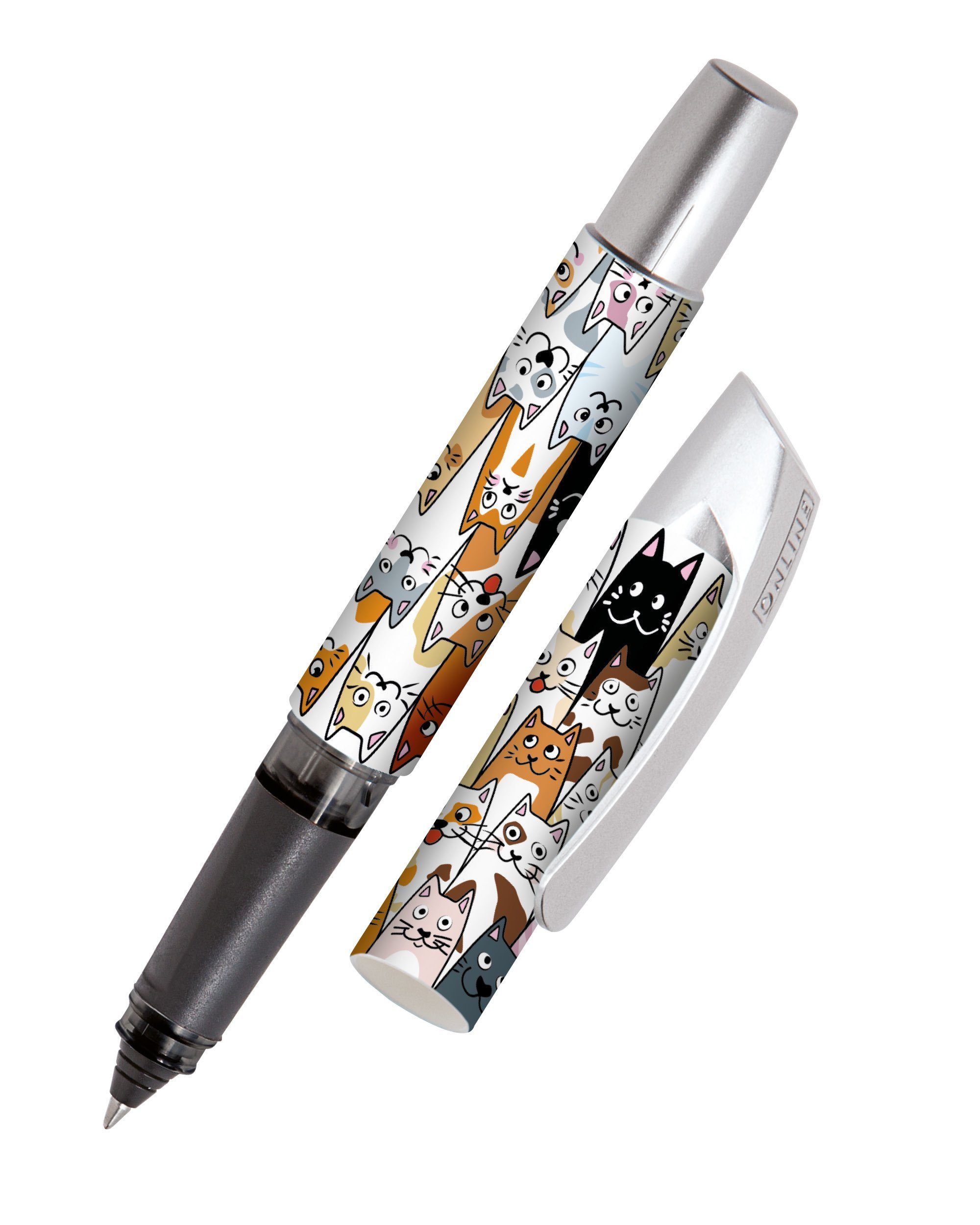 Online Pen Tintenroller Campus Tintenpatronen-Rollerball, ergonomisch, ideal für die Schule, hergestellt in Deutschland Fluffy Cats