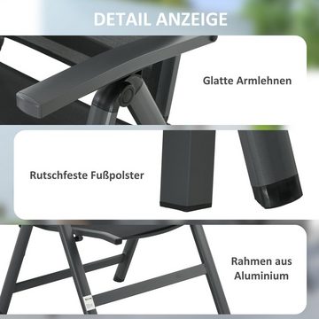 Outsunny Sitzgruppe Gartenmöbel-Set, Sitzgarnitur inkl. 1 Esstisch, 4 klappbare Stühlen, (Balkonmöbel-Set, 5-tlg., Gartengarnitur), für Balkon, Terrasse, Mesh, Schwarz