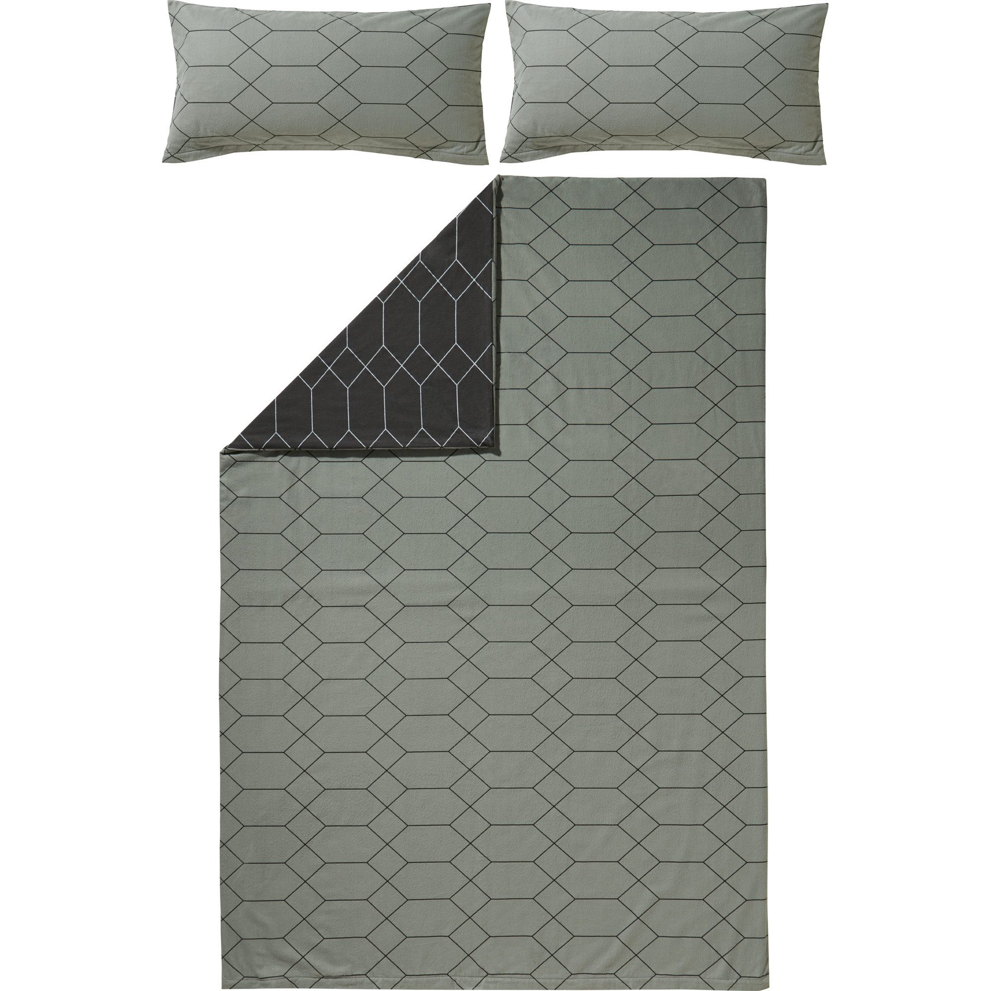 REDBEST Bettwäsche Wendebettwäsche, Biber, Grafik günstig online kaufen