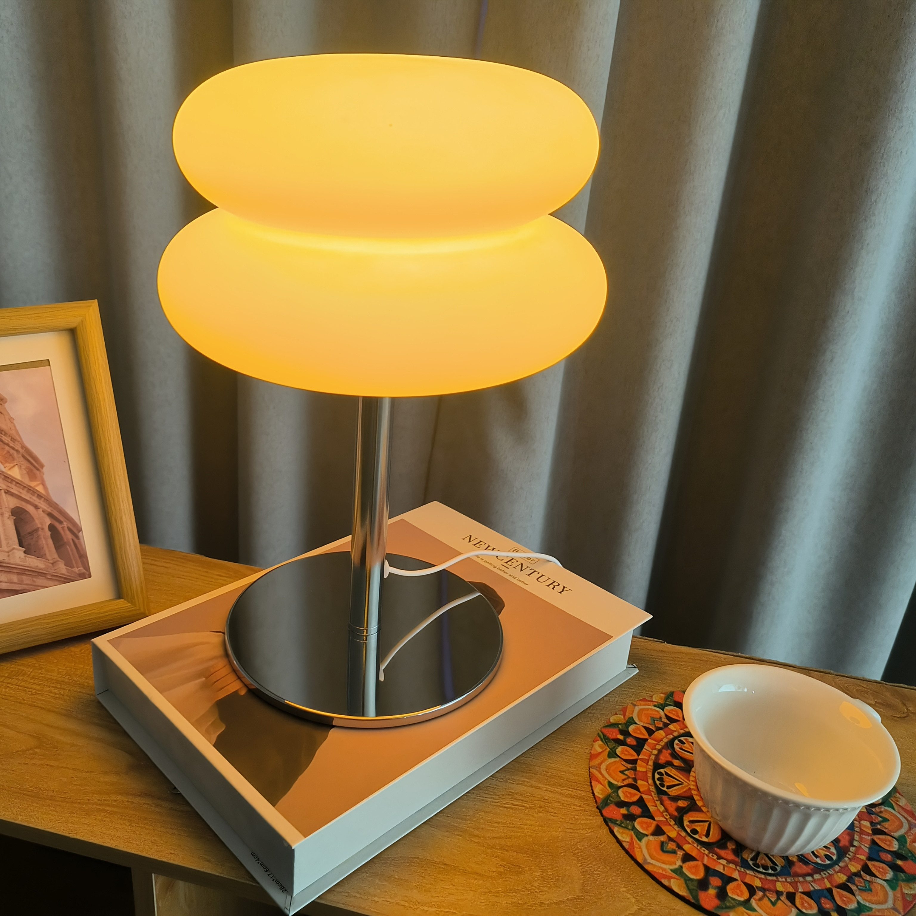 JDONG LED Nachttischlampe Vintage Glas Tischlampe günstig online kaufen