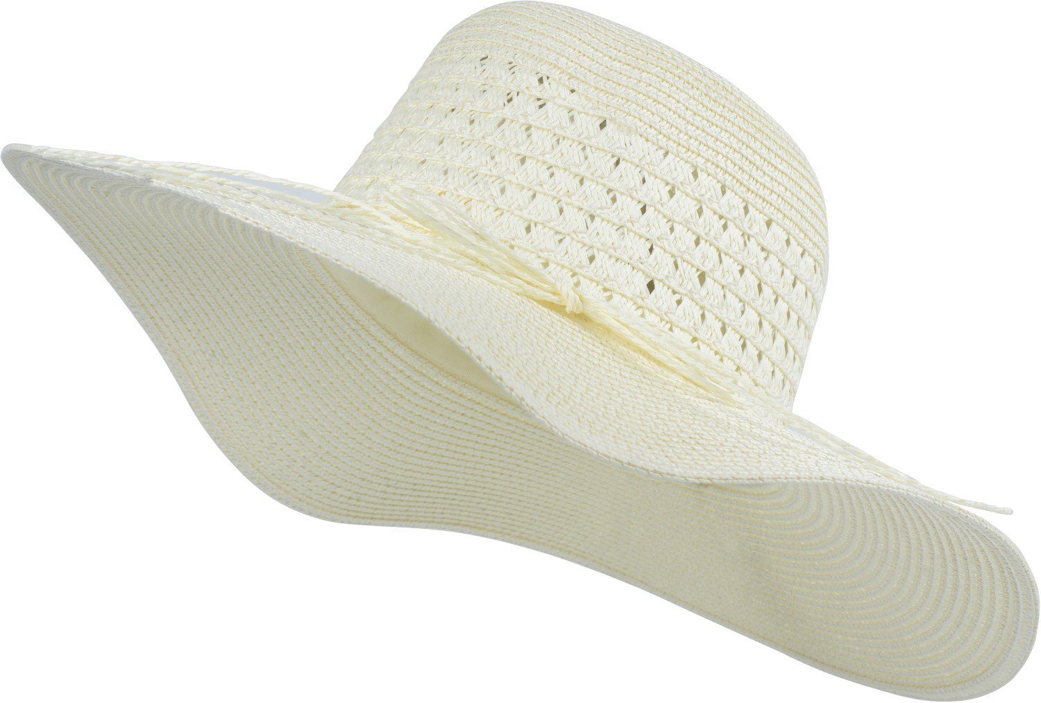 styleBREAKER Sonnenhut Großer Sonnenhut mit Hutband und Schleife Strohhut ( günstig online kaufen