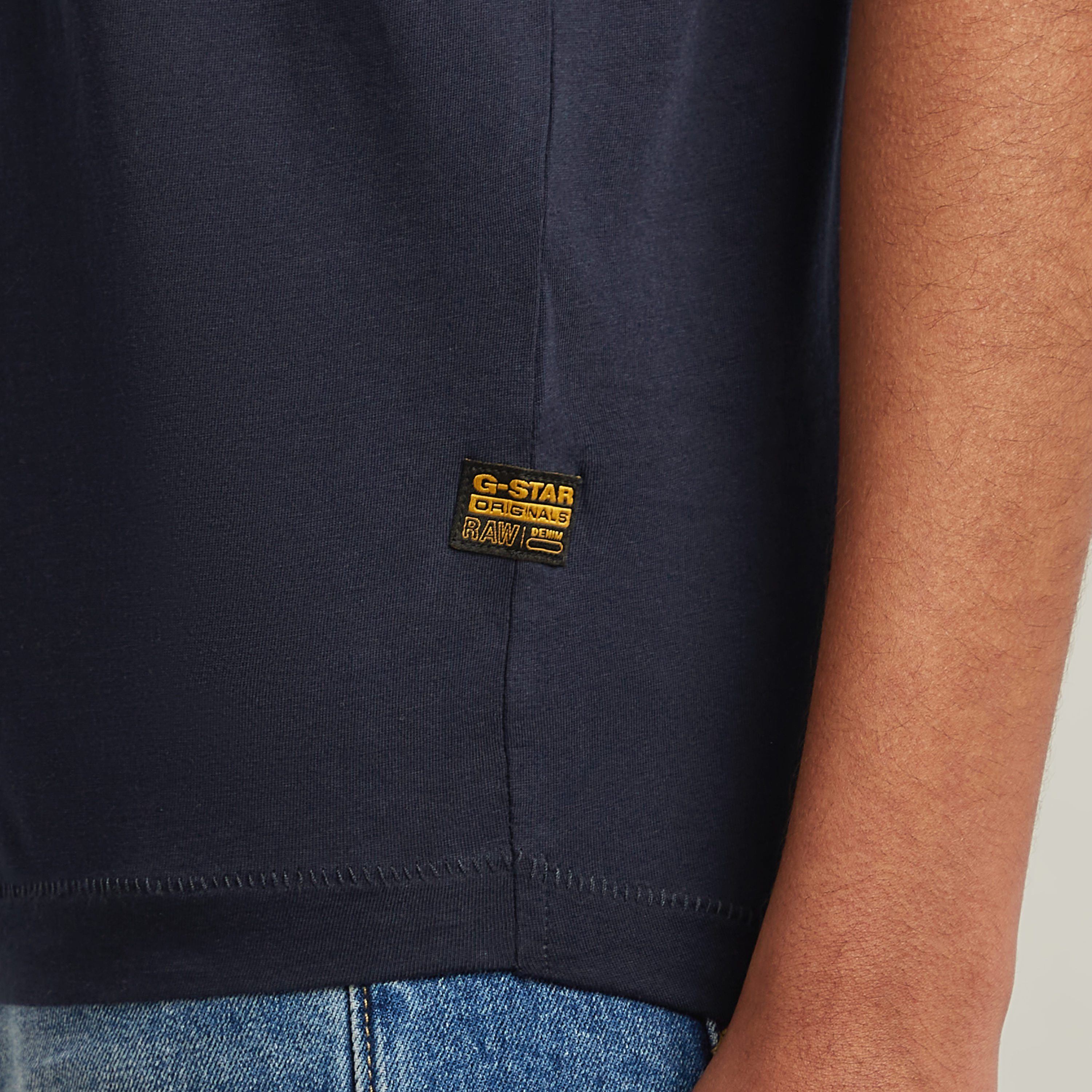 G-STAR T-Shirt Rolled up mit umgeschlagenen Ärmeln