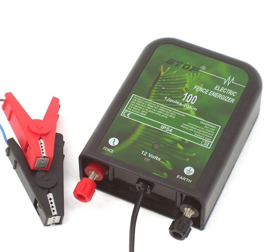Apex Weidenzaun Weidezaungerät 100 Elektrozaungerät 12V Weidegerät Elektrozaun 56390