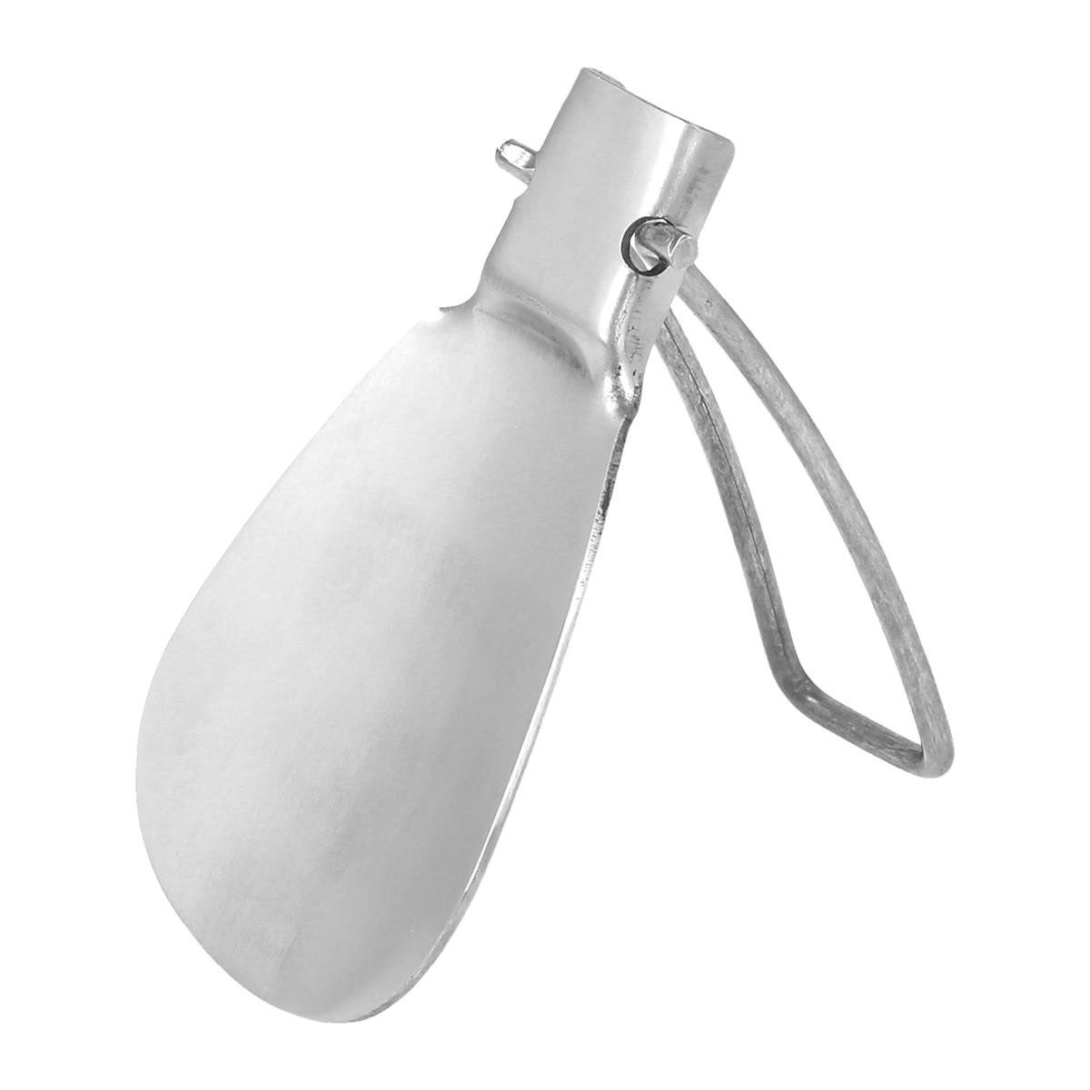 Lantelme Schuhlöffel aus Edelstahl Klappbar Reise Schuhanzieher Metall mini für Tasche (1-tlg), Aufgeklappt 13cm, eingeklappt nur 8cm, Passt perfekt in jede Tasche