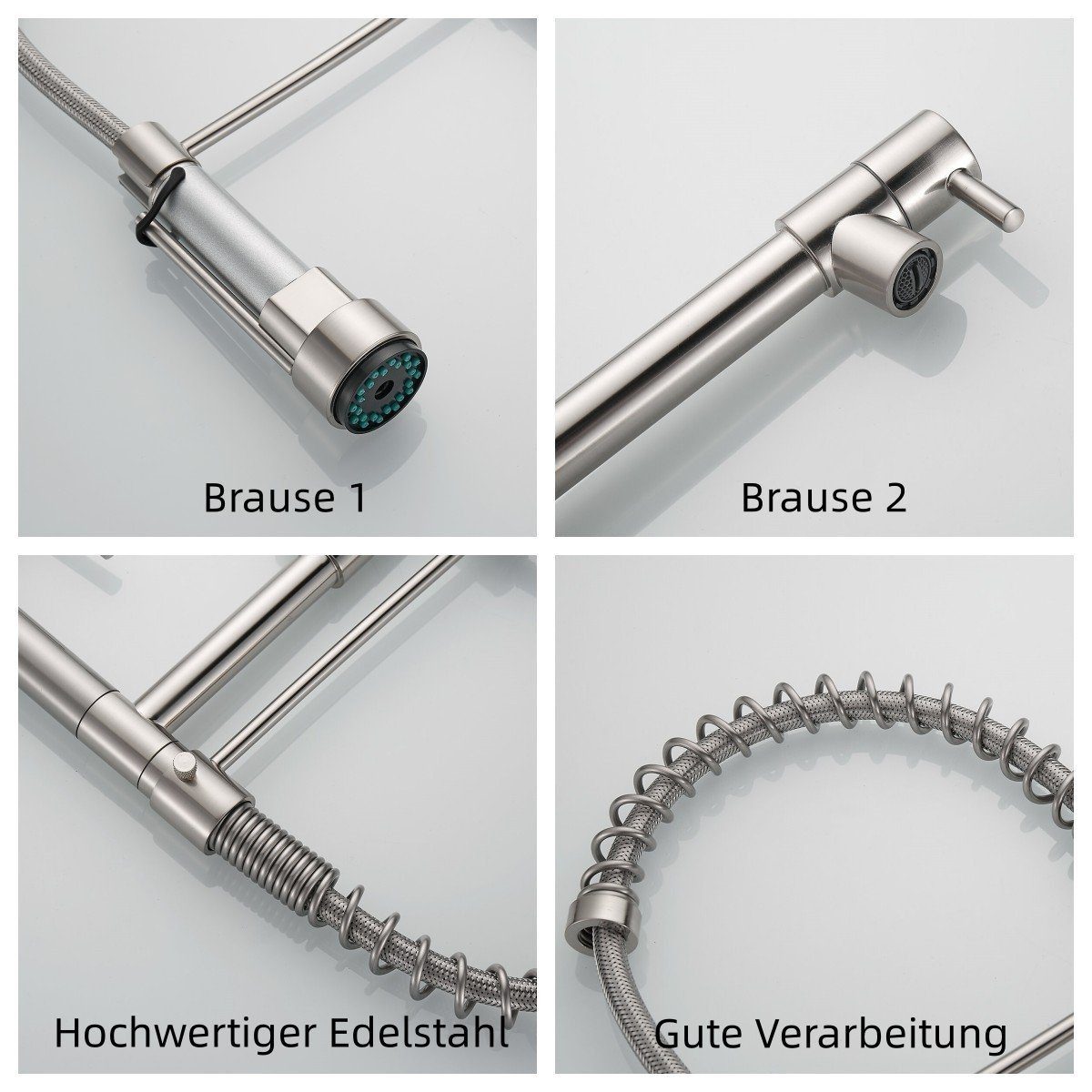 SEHAUSEU Küchenarmatur Wasserhahn Küche Bad Spültischarmatur Waschtischarmatur abnehmbar Hochdruckarmatur – Bild 3 von 5