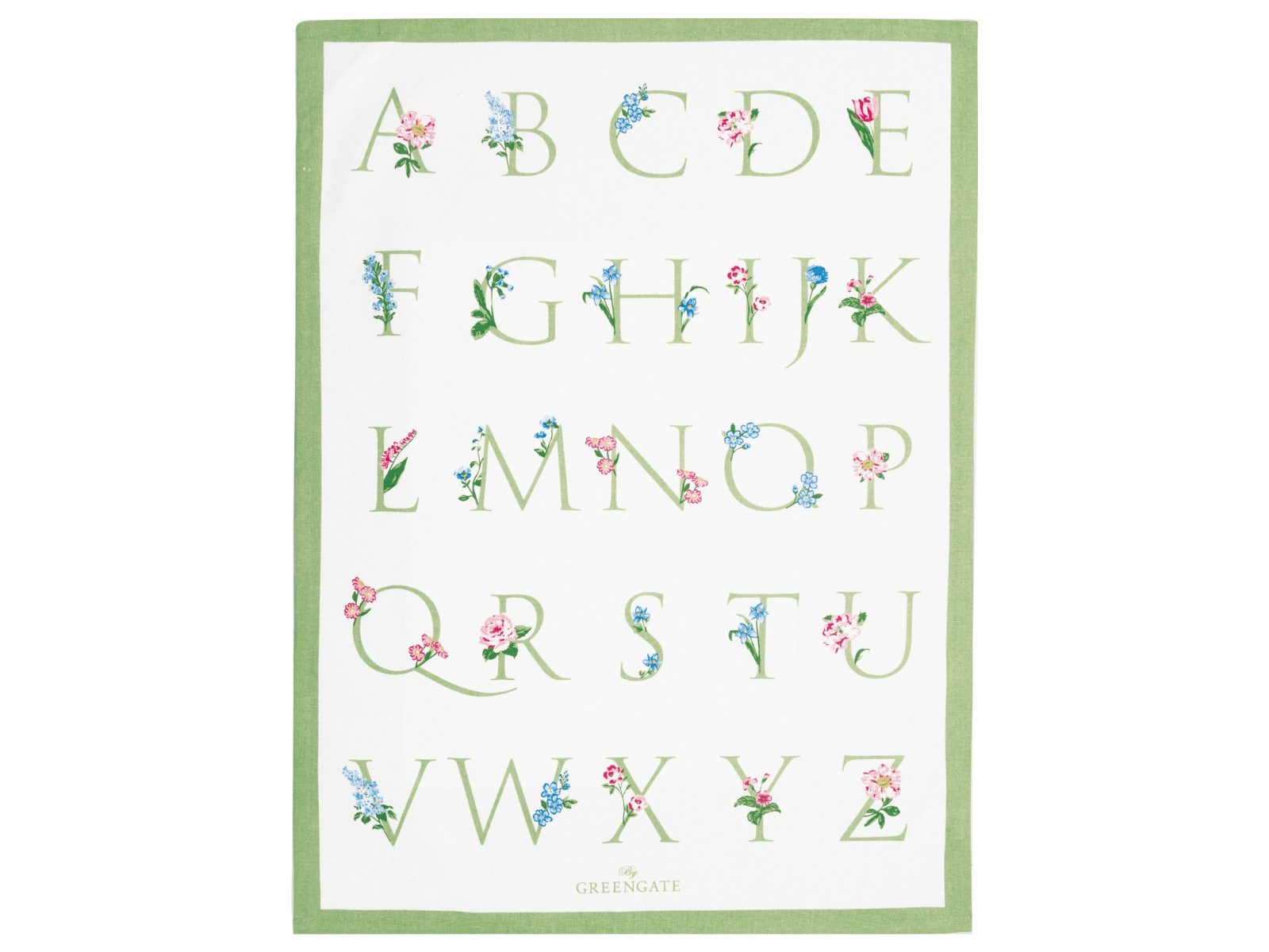 Greengate Geschirrtuch Agnes Geschirrtuch bedruckt letter white 70x50cm