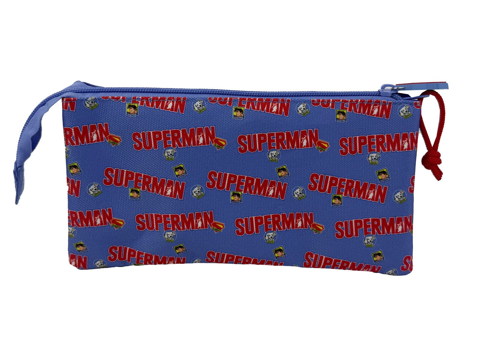 Superman Federmäppchen 3 Fächer Federmappe mit Reißverschluss