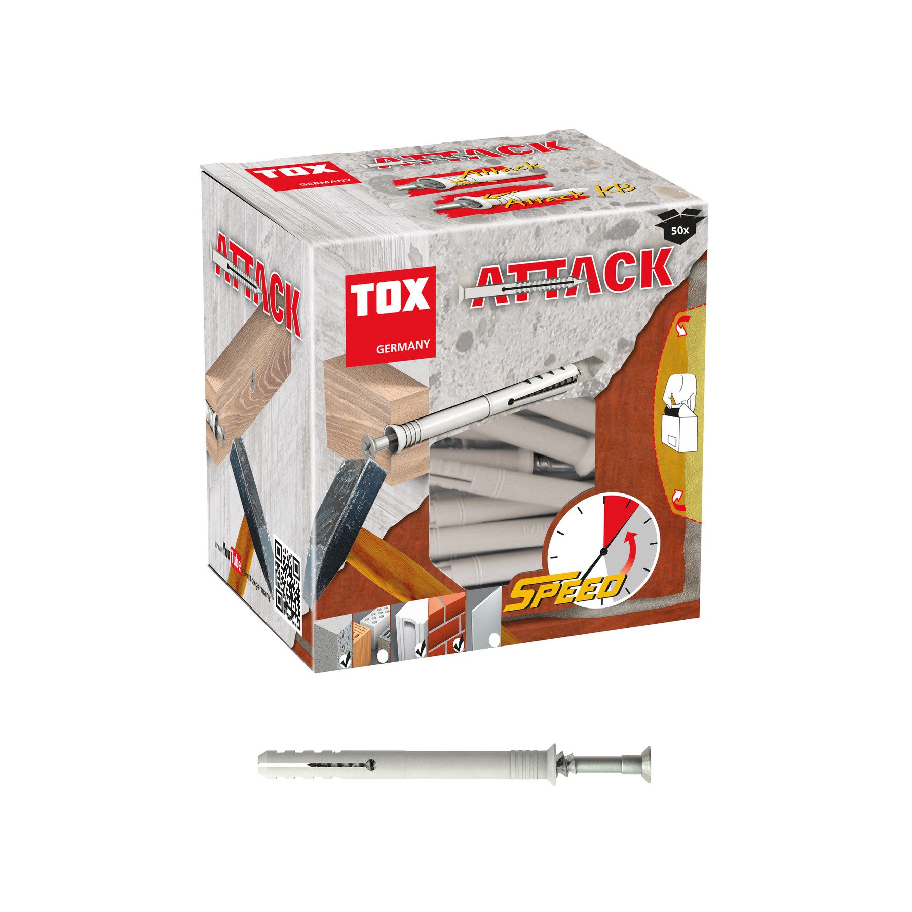 Tox Nageldübel TOX Nageldübel Attack, 6x50 mm, 50 Stück