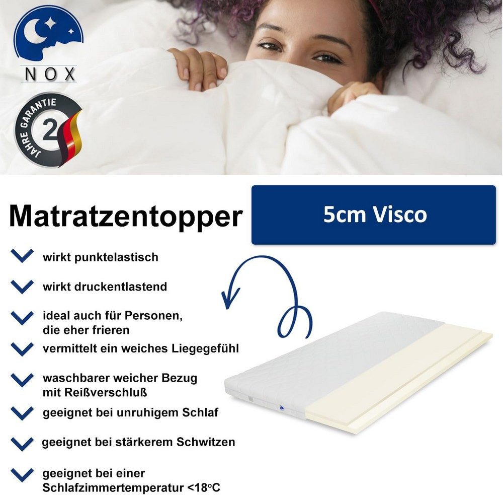 TULENA, Topper für Boxspringbetten & Sofas, 5 cm hoch, Viscoschaum (Memory), (Öko-Tex Zertifiziert), 120 x 190 cm