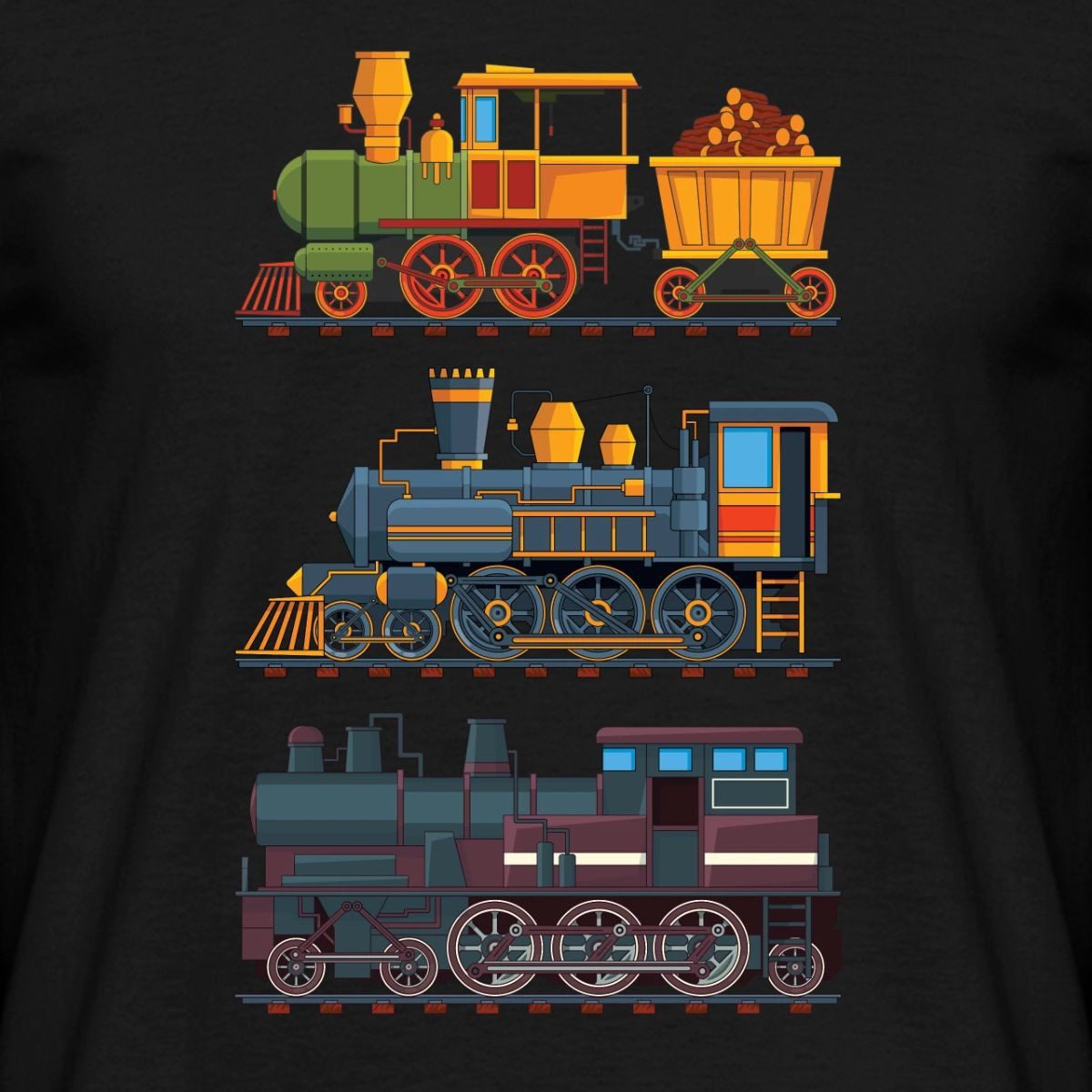 Spreadshirt T-Shirt Nostalgische Dampflokomotiven Für Eisenbahn-Fans Männer T-Shirt (1-tlg)
