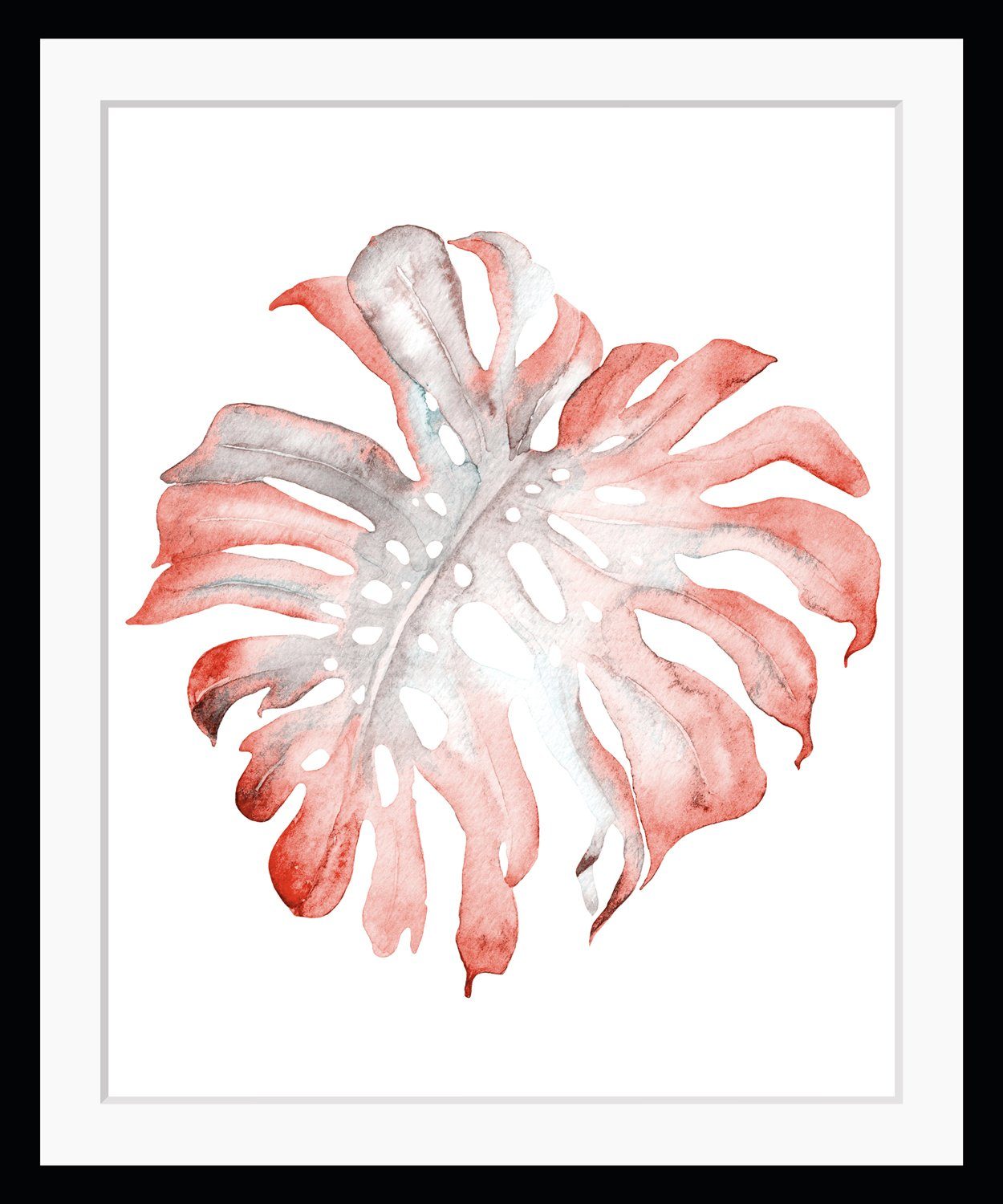 queence Bild Klaudia, Blätter, Kunst, Pflanzen, Pflanzenbilder, HD Premium Poster-Druck inkl. Holzrahmen