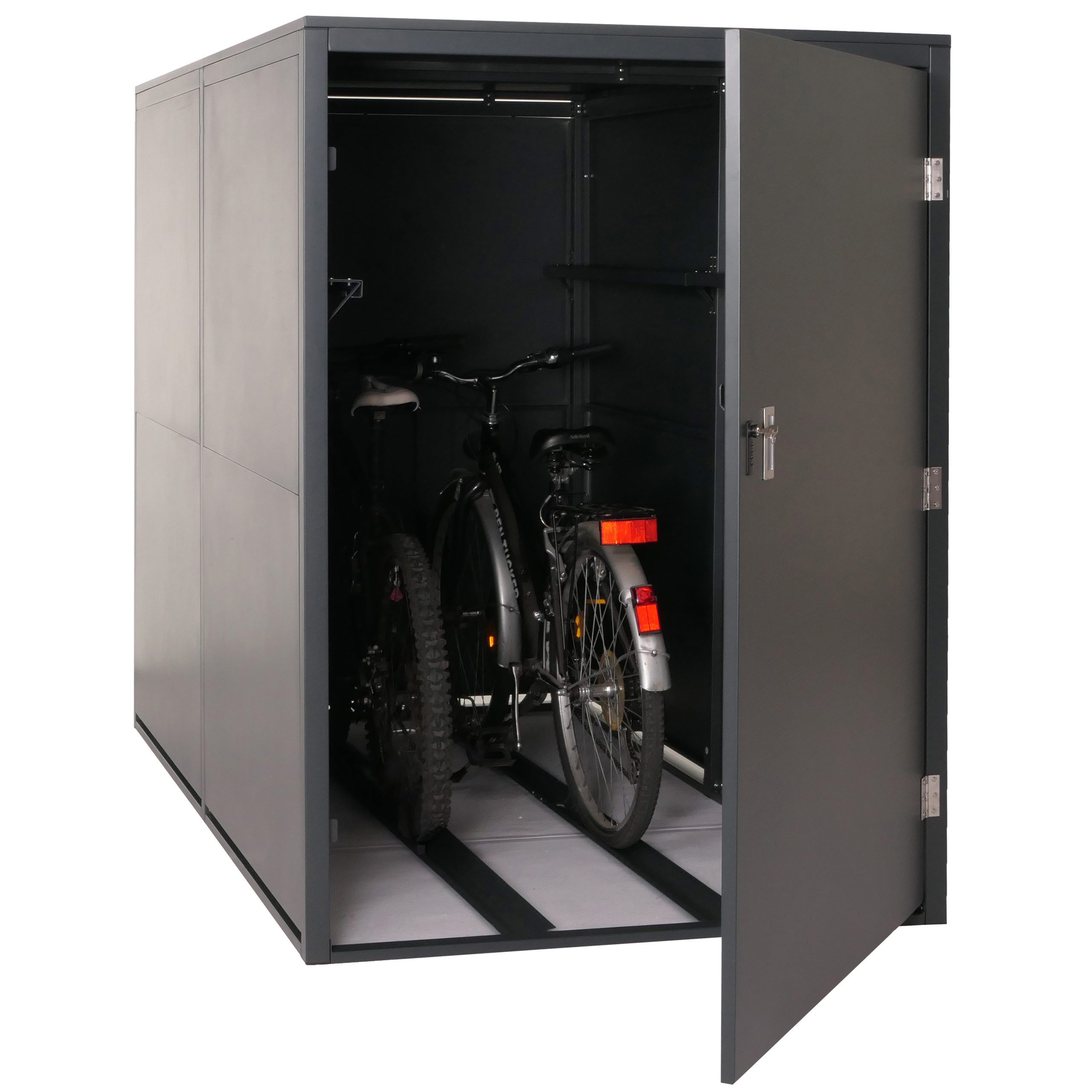 MCW Fahrradbox MCW-L56c-2 (1 St), Mit Verstärkungsstange in der Mitte für mehr Stabilität