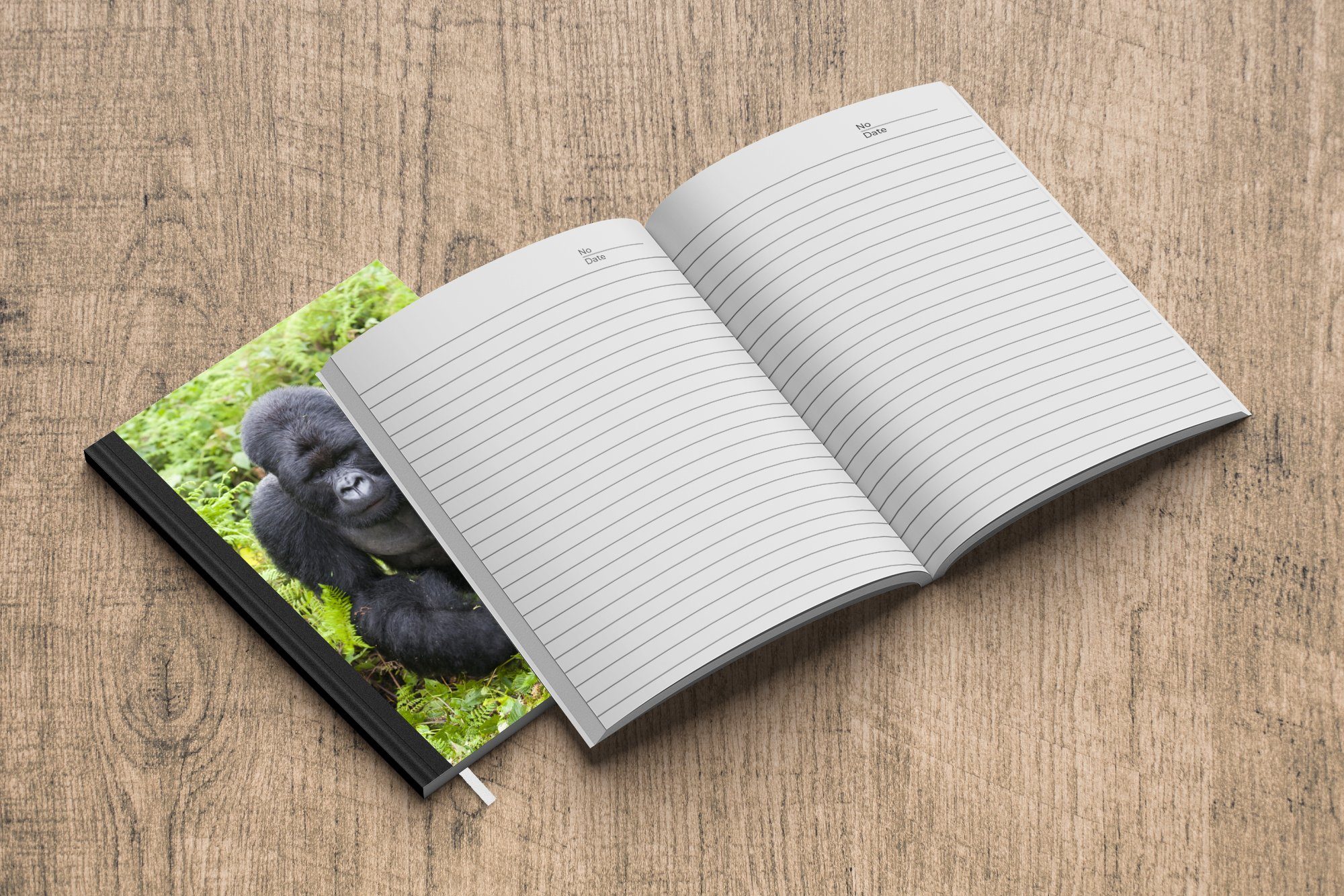 98 Tagebuch, Ein spaziert Haushaltsbuch Gorilla MuchoWow Notizbuch grünen Merkzettel, Seiten, durch die A5, Blätter, Notizheft, Journal,