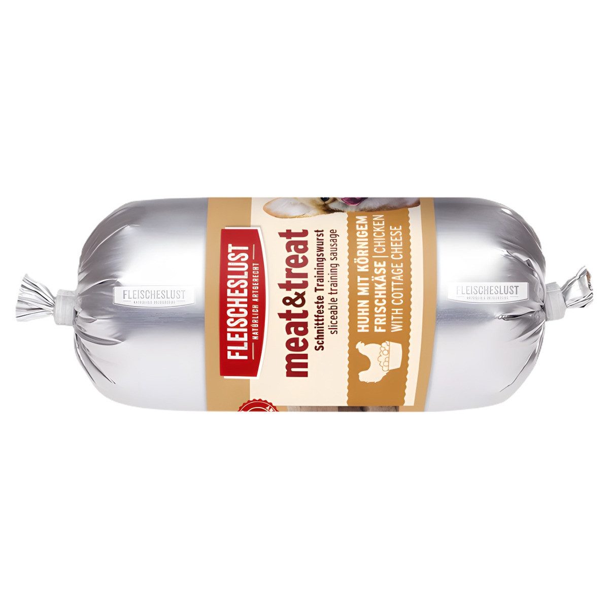 Fleischeslust Meat & Treat Huhn mit körnigem Frischkäse 200 g, Snack für: Hund