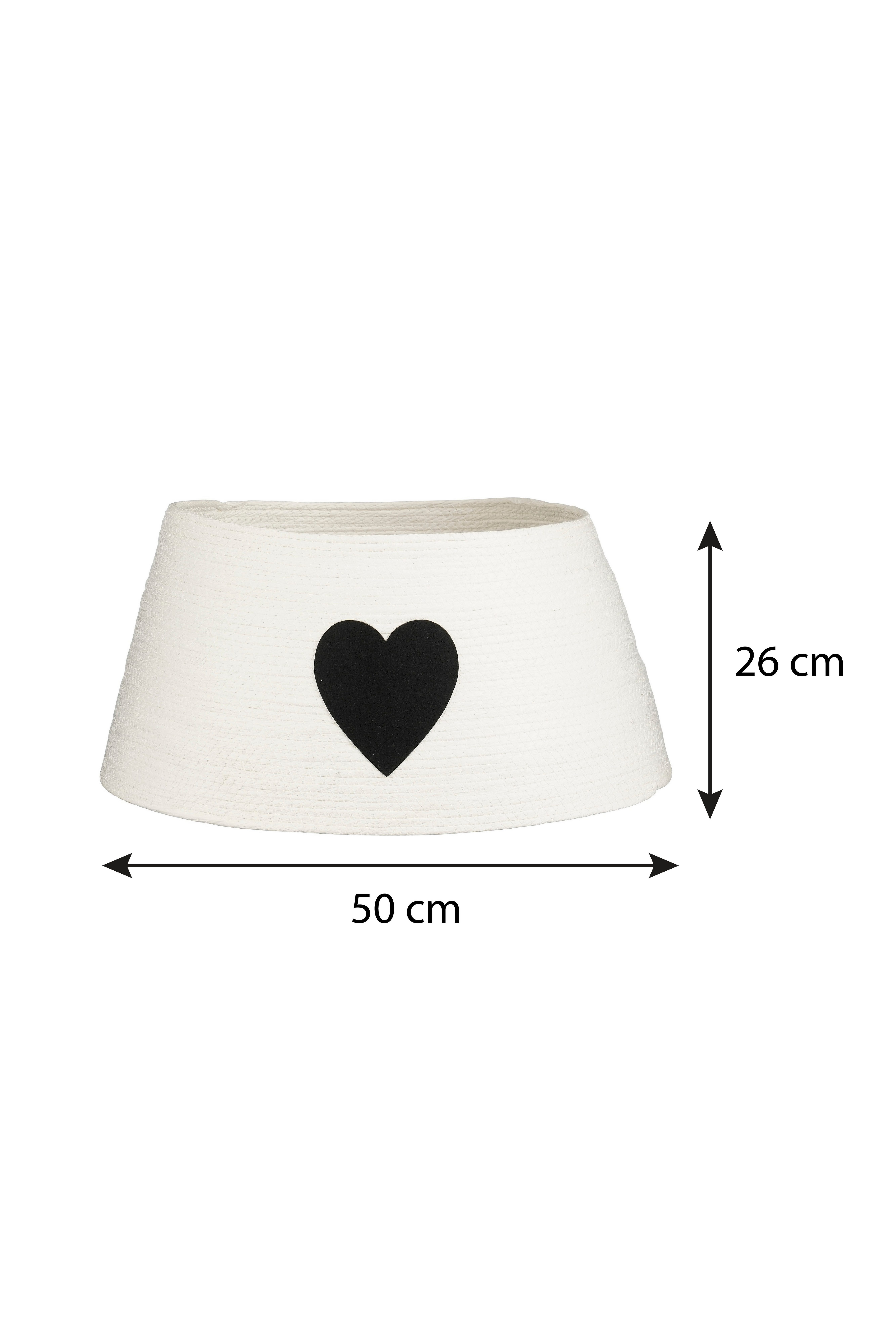 Mica Decorations Christbaumschmuck Mica Decorations Treeskirt Herz weiss FSC Mix - l50xb50xh26cm