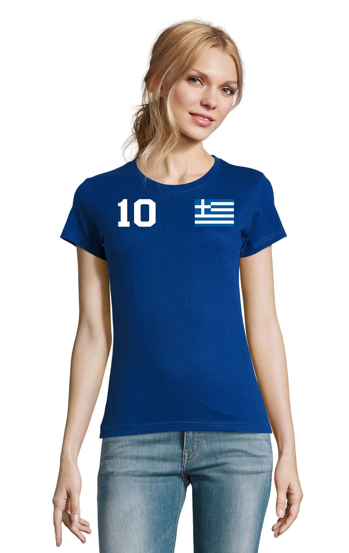 Blondie & Brownie T-Shirt Damen Griechenland Sport Trikot Fußball Handball Weltmeister EM