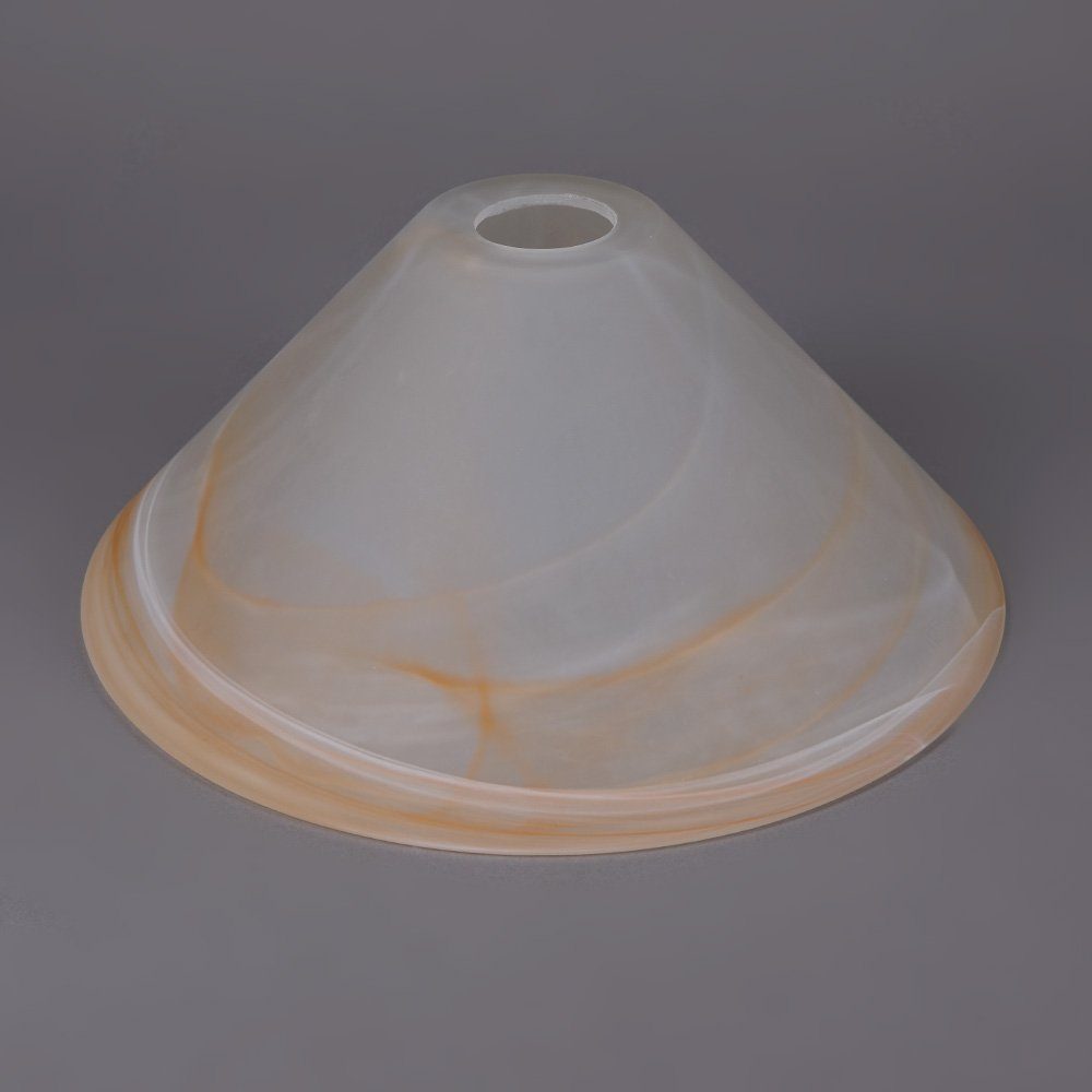 Home4Living Lampenschirm Schusterschirm weiß amber Vestaschirm Ø 300mm Lampenglas, Schlieren amberfarben