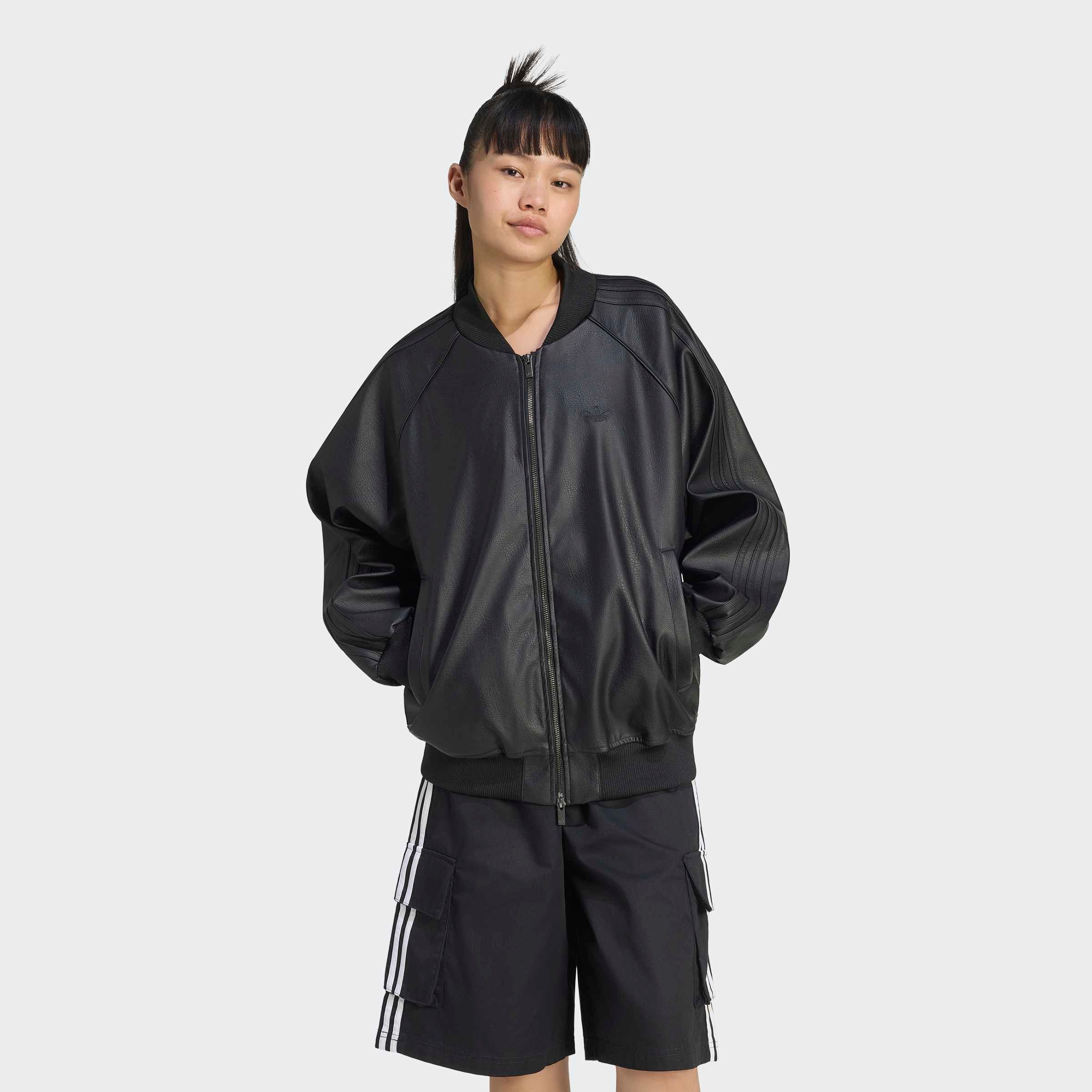 adidas Originals Outdoorjacke PLTHR SST TT für Erwachsene, mit Reißverschluss, aus Polyurethan