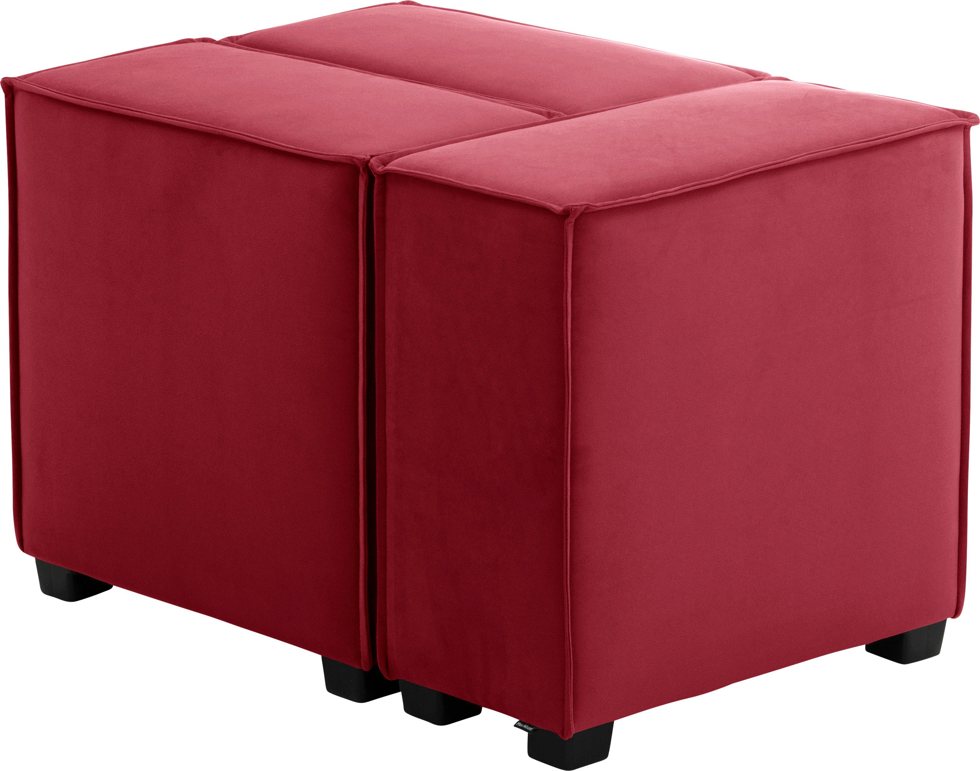 Max Winzer® Wohnlandschaft MOVE, Set, Sitz-Elementen, 1 3 11 Hocker Einzelsitze Sofa-Set 3 aus rot oder
