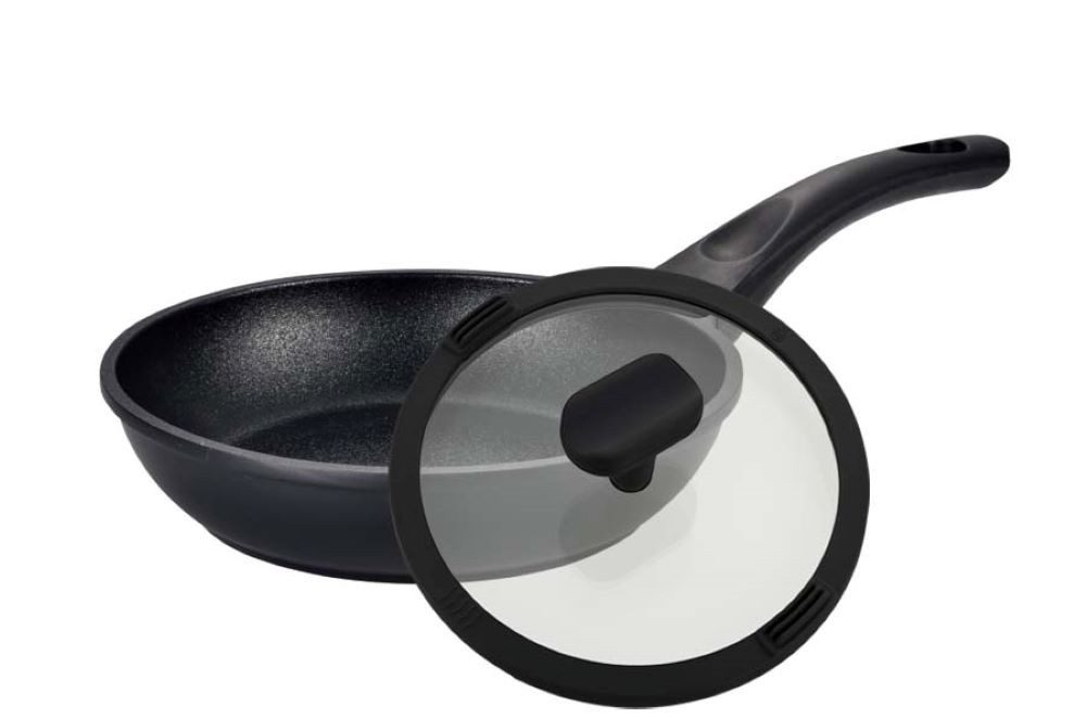 Mulex Bratpfanne TOMALIN Premium 24 cm mit Deckel, Aluguß (Premium Qualität, 2-tlg., Tomalinbeschichtung), induktionsgeeignet