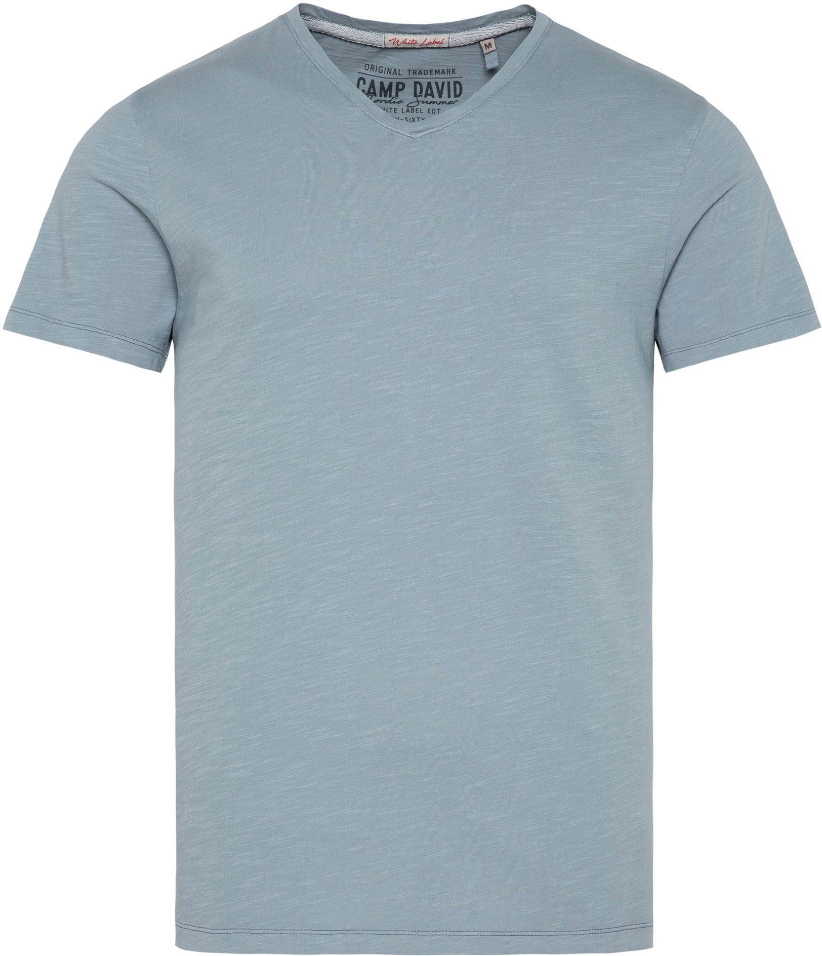 DAVID CAMP T-Shirt concrete grey mit Logoprägung